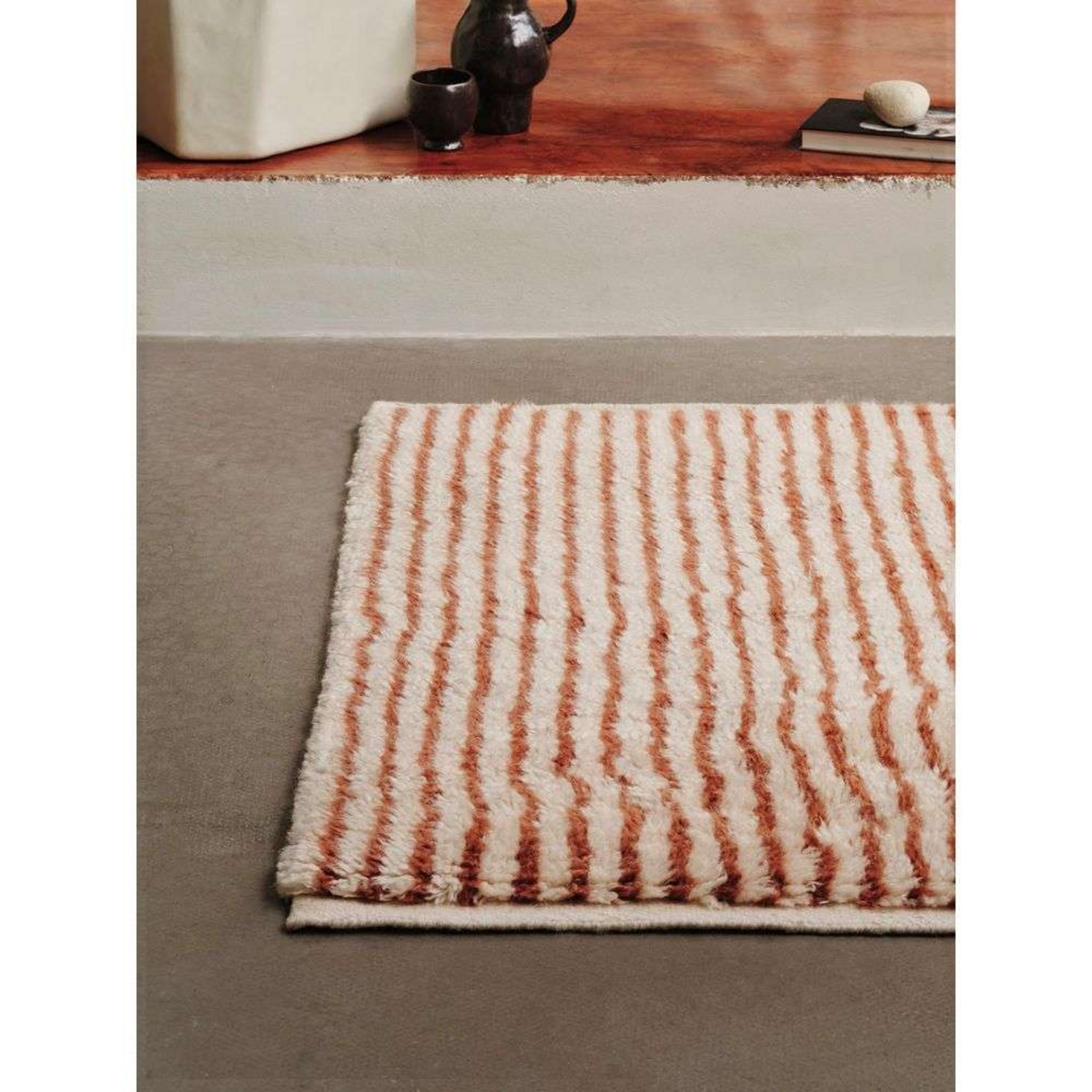 Kami Knotted Rug 80x120 Off-white/Červená Hnědá - ferm LIVING