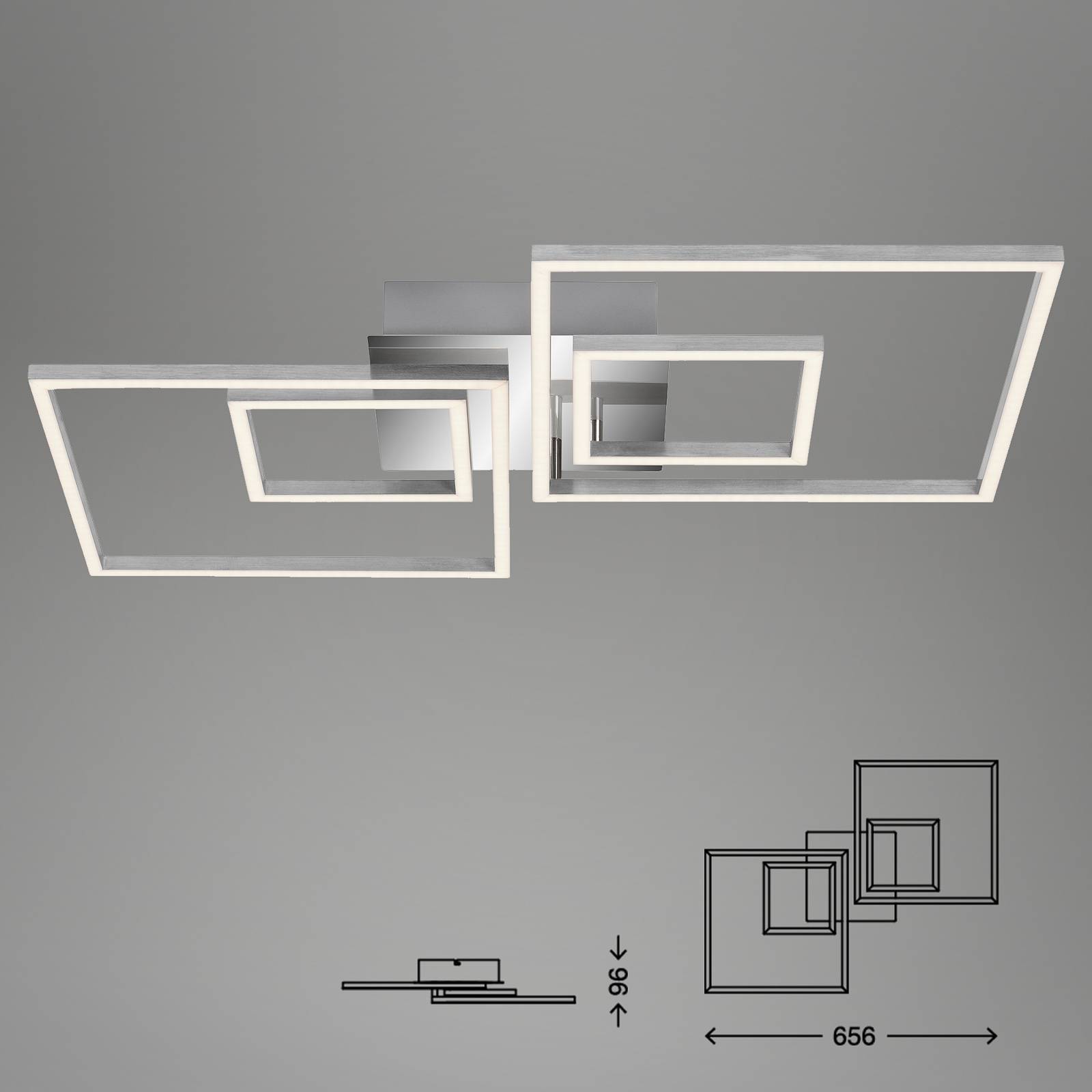 Lampa sufitowa LED Frames 2 małe/2 duże kwadraty