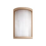 Calvik udendørs LED-væglampe, IP44, beige, 24 cm, riflet - Lindby