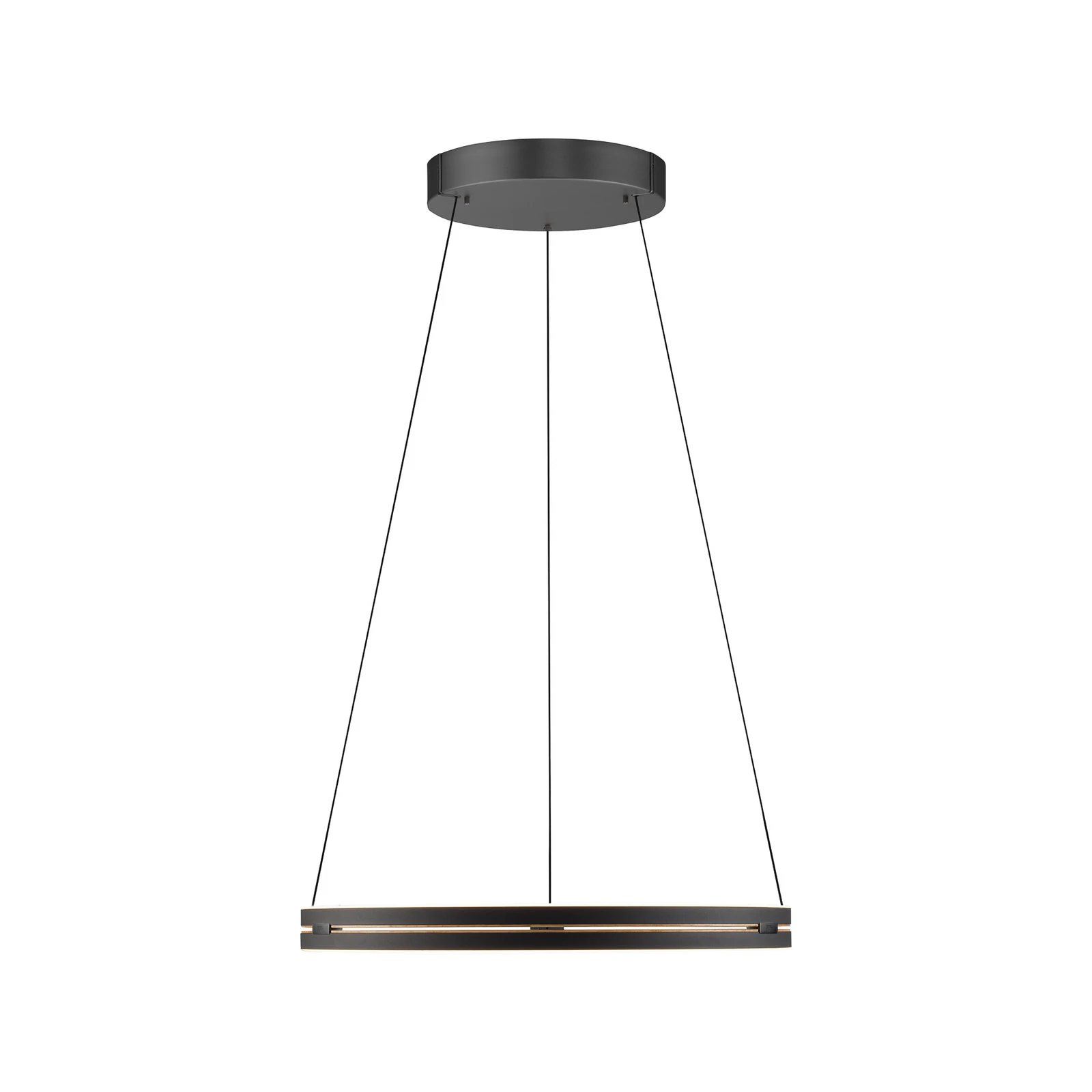 Candeeiro suspenso LED PURE E-Loop, carvalho/pérola preta, Ø 70 cm alumínio, CCT