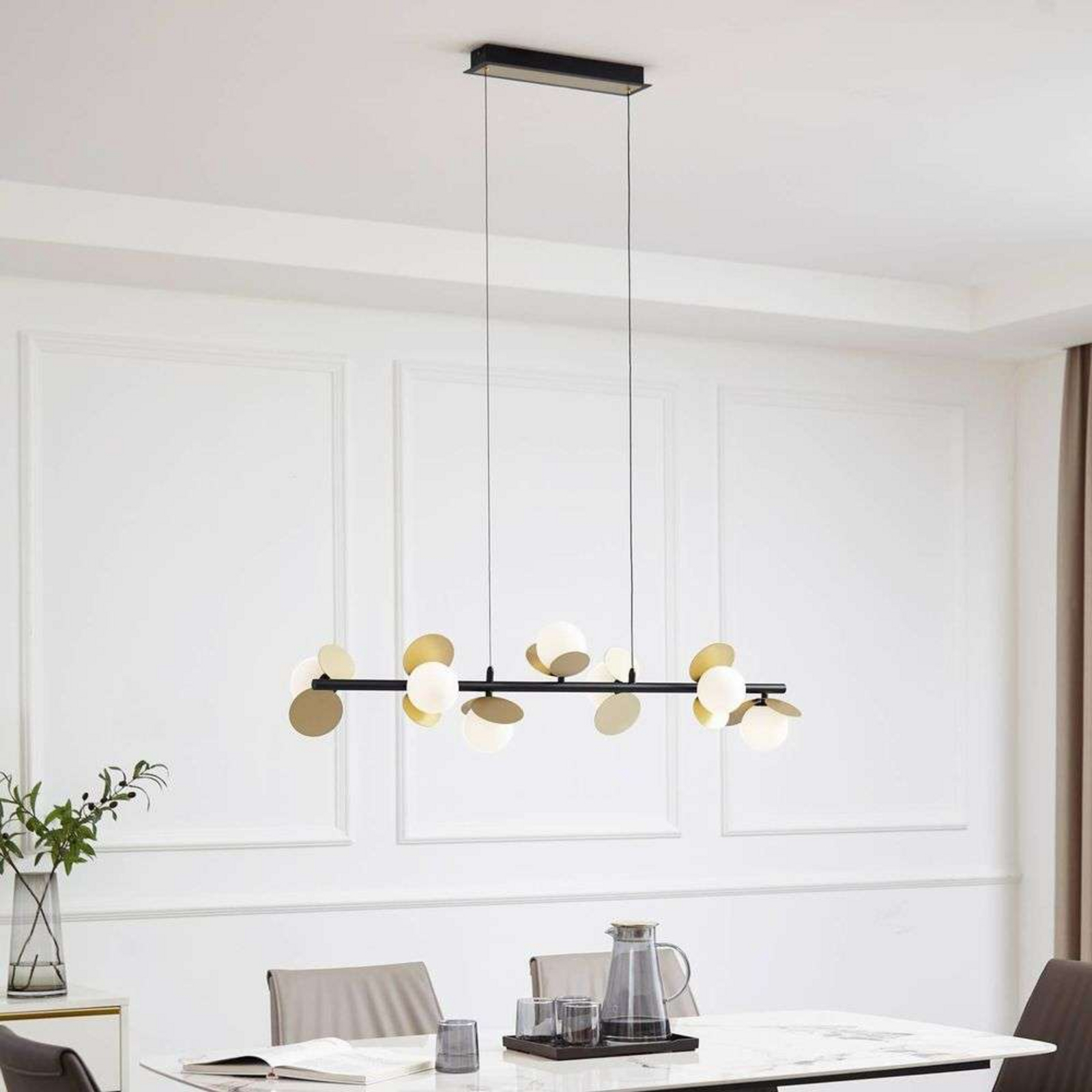 Pallo 7 LED Pendant Black/Gold - Lucande