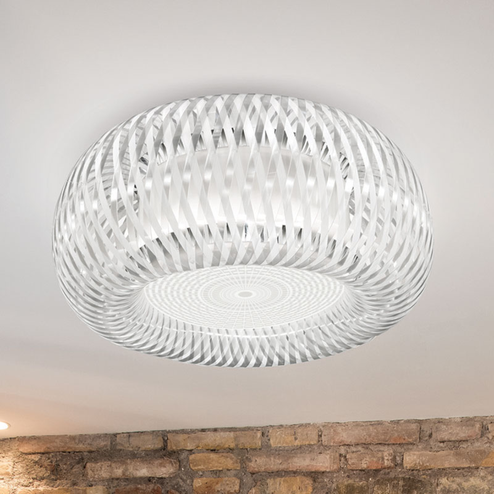 Slamp Kalatos ceiling light, transparent/white, for Living / Dining Room, plastic, E27, 12 W, energy efficiency: A++, H: 30 cm