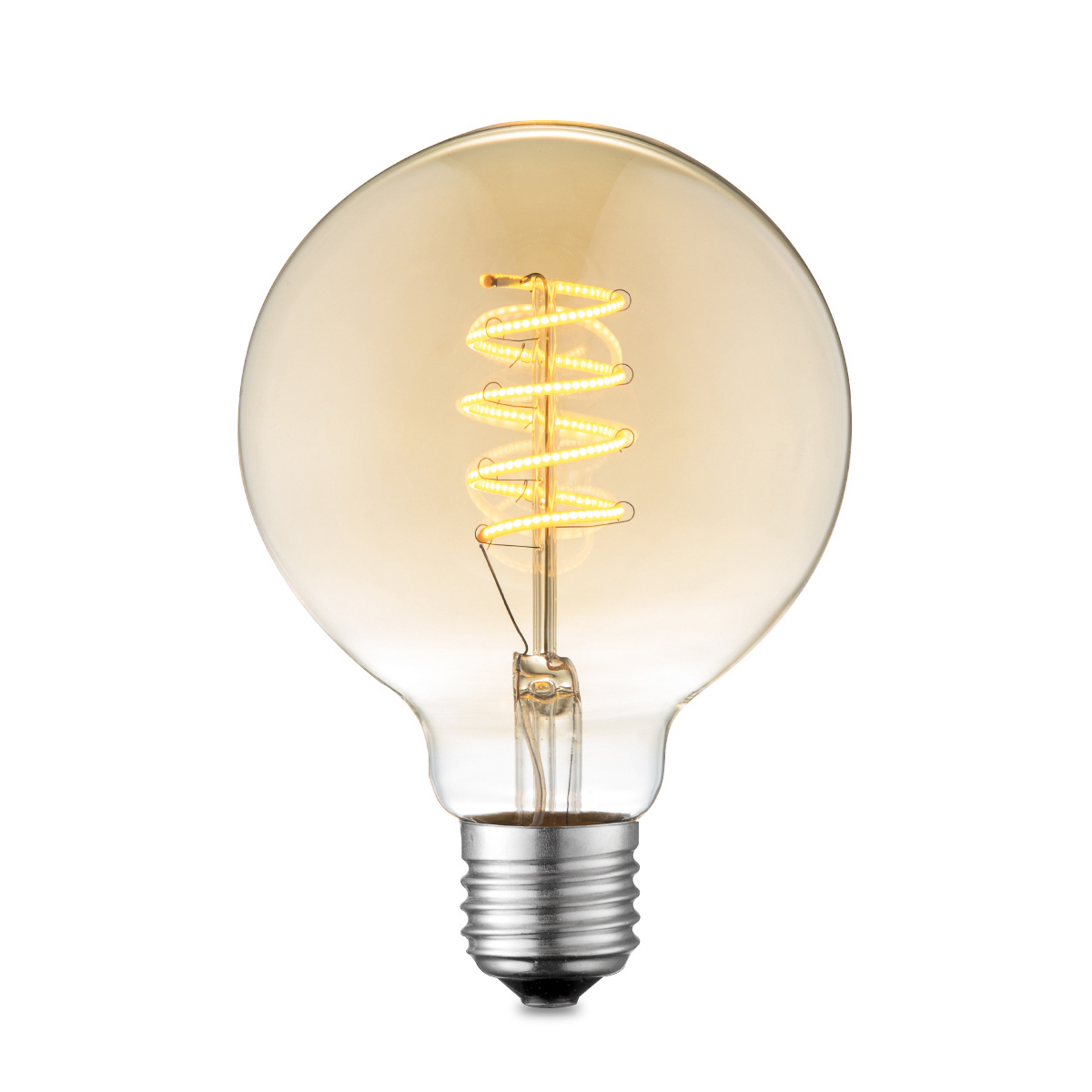 LED žárovka 4 W, jantarová, G95, stmívatelná, E27 – Lucande