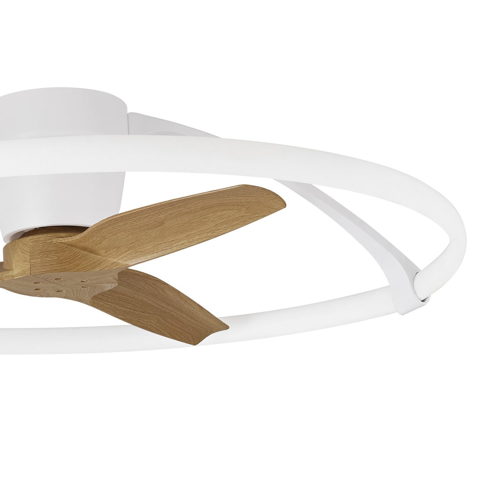 Smart LED-Deckenventilator Nepal, weiß/buche, DC, leise