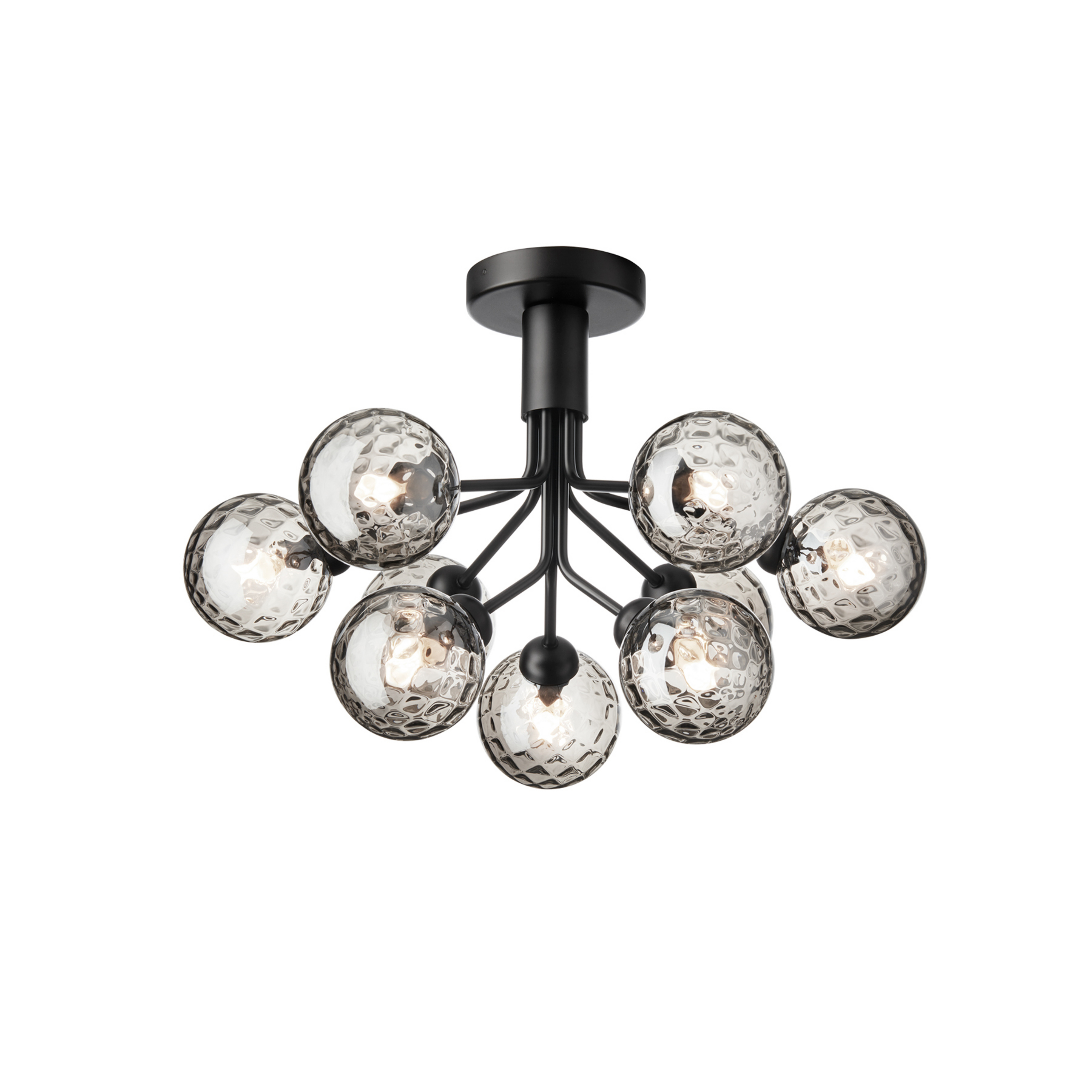 Apiales 9 plafondlamp, zwart/rookgrijs, Ø 60 cm - Nuura