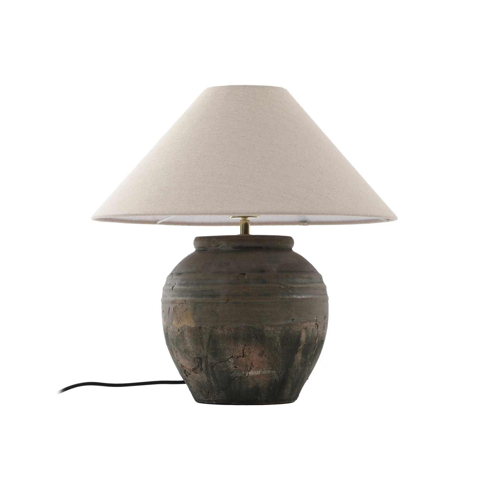Lucande Tischleuchte Thalorin, Höhe 46 cm, grau, Keramik