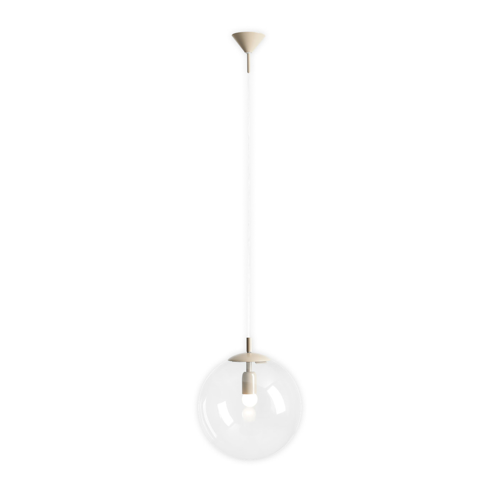 Nohr pendant light, glass lampshade, beige/clear