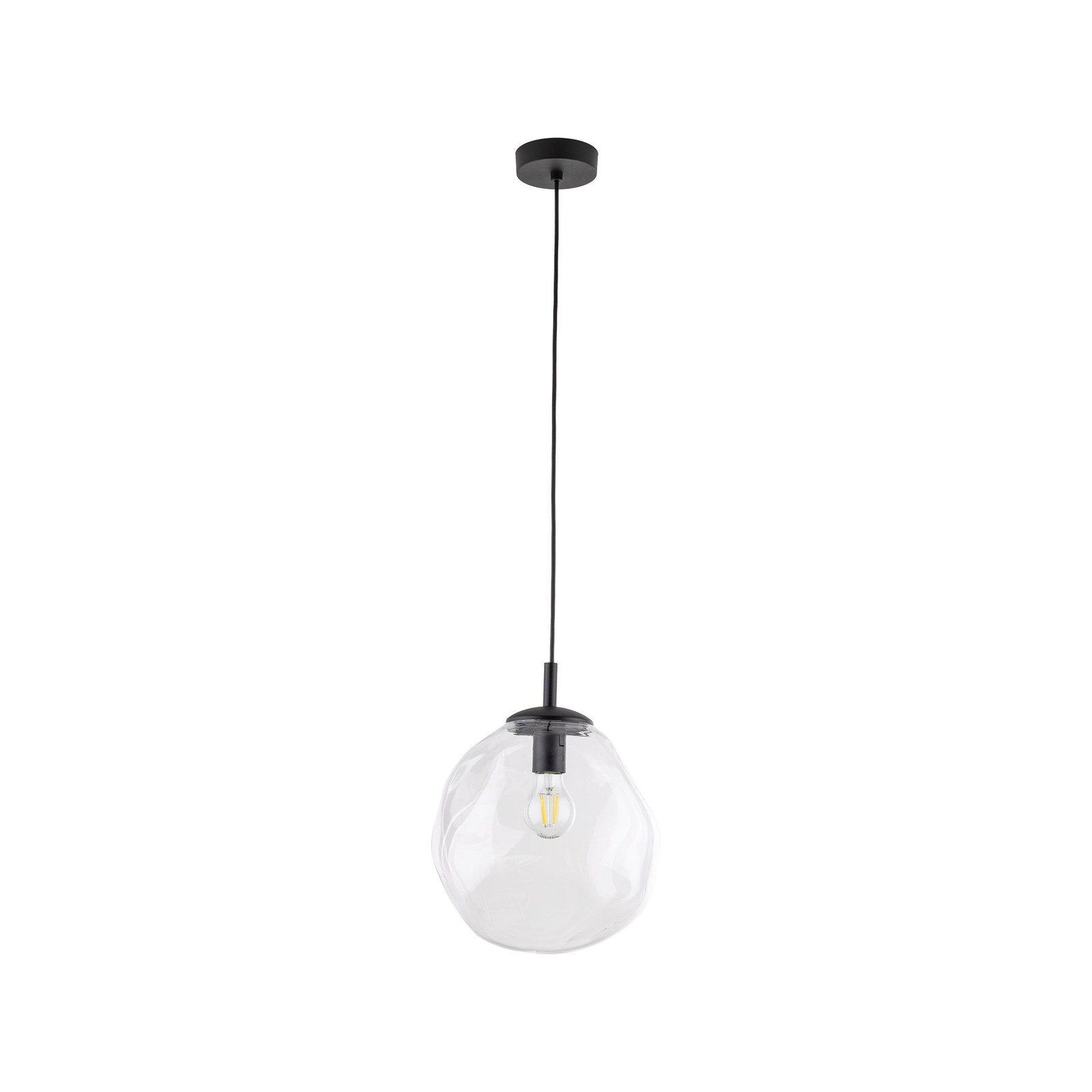 Sol Mini pendant light, glass, Ø 25 cm, black/clear