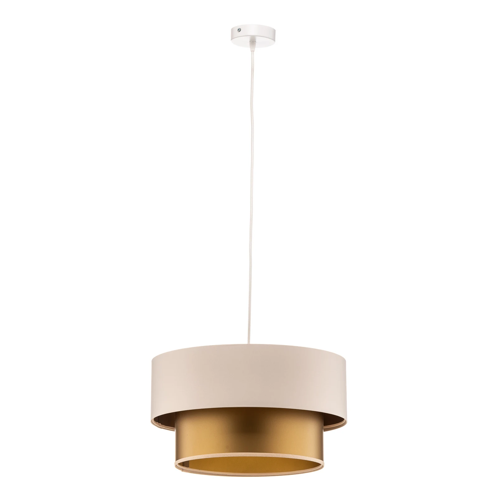 Piekaramā lampa Dorina, krēmkrāsā/zelta krāsā Ø 40 cm
