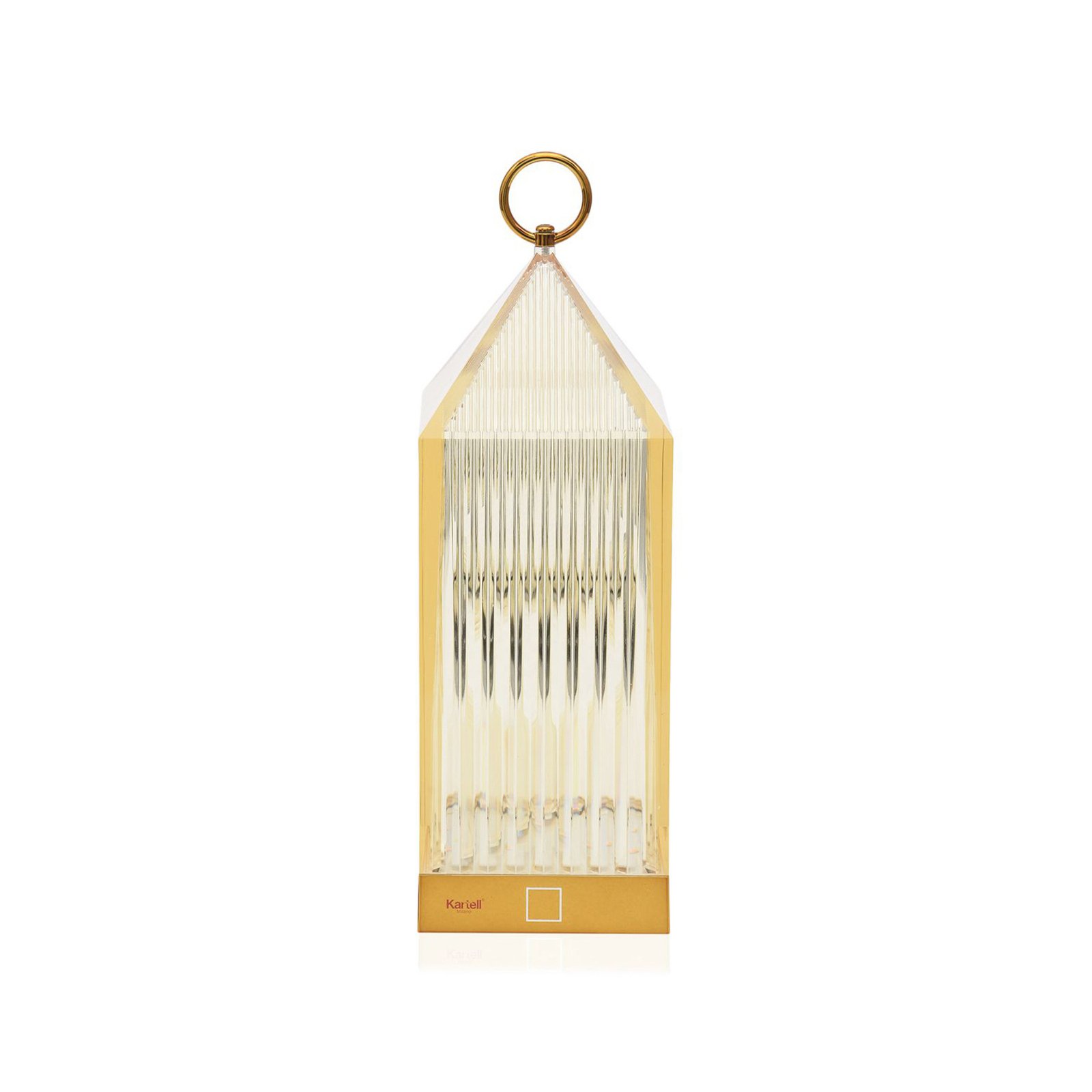 Kartell LED-Akku-Tischleuchte Lantern, amber, recycelt, IP54