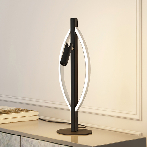 Lucande Matwei LED-Tischlampe, oval, nickel