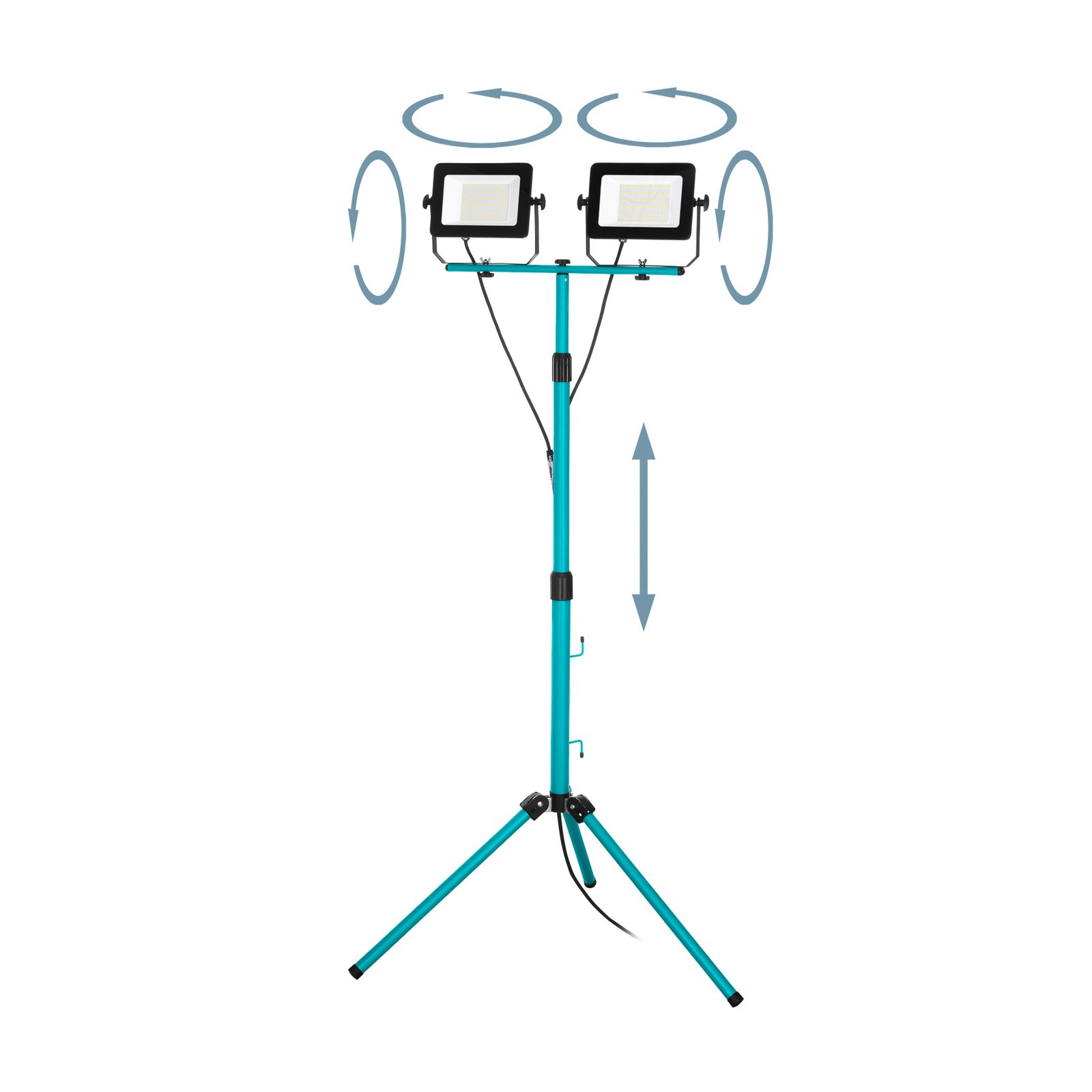 LED-välisvalgustid Avelar, must/türkiis, kõrgus 193 cm metall