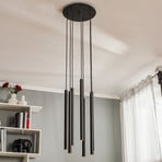 Laser pendant light, 7-bulb, black