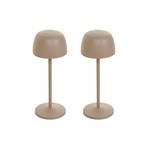 Lindby LED table lamp Arietty, beige, set of 2, aluminium