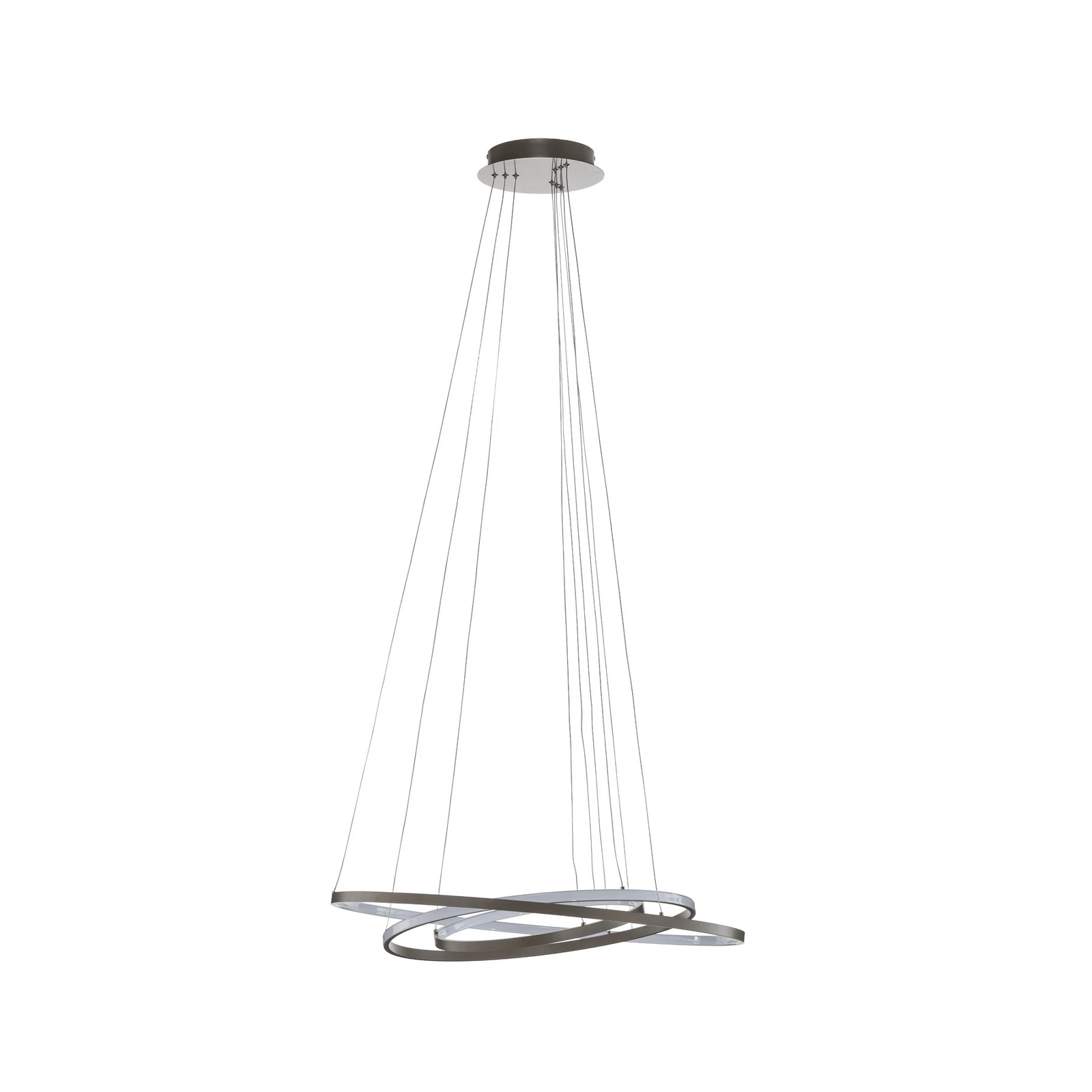 Lucande LED κρεμαστό φωτιστικό Ezana, νικέλιο, μέταλλο, Ø 80cm