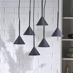 Závěsné světlo Cono Mini, 6 žárovek, černé, E27