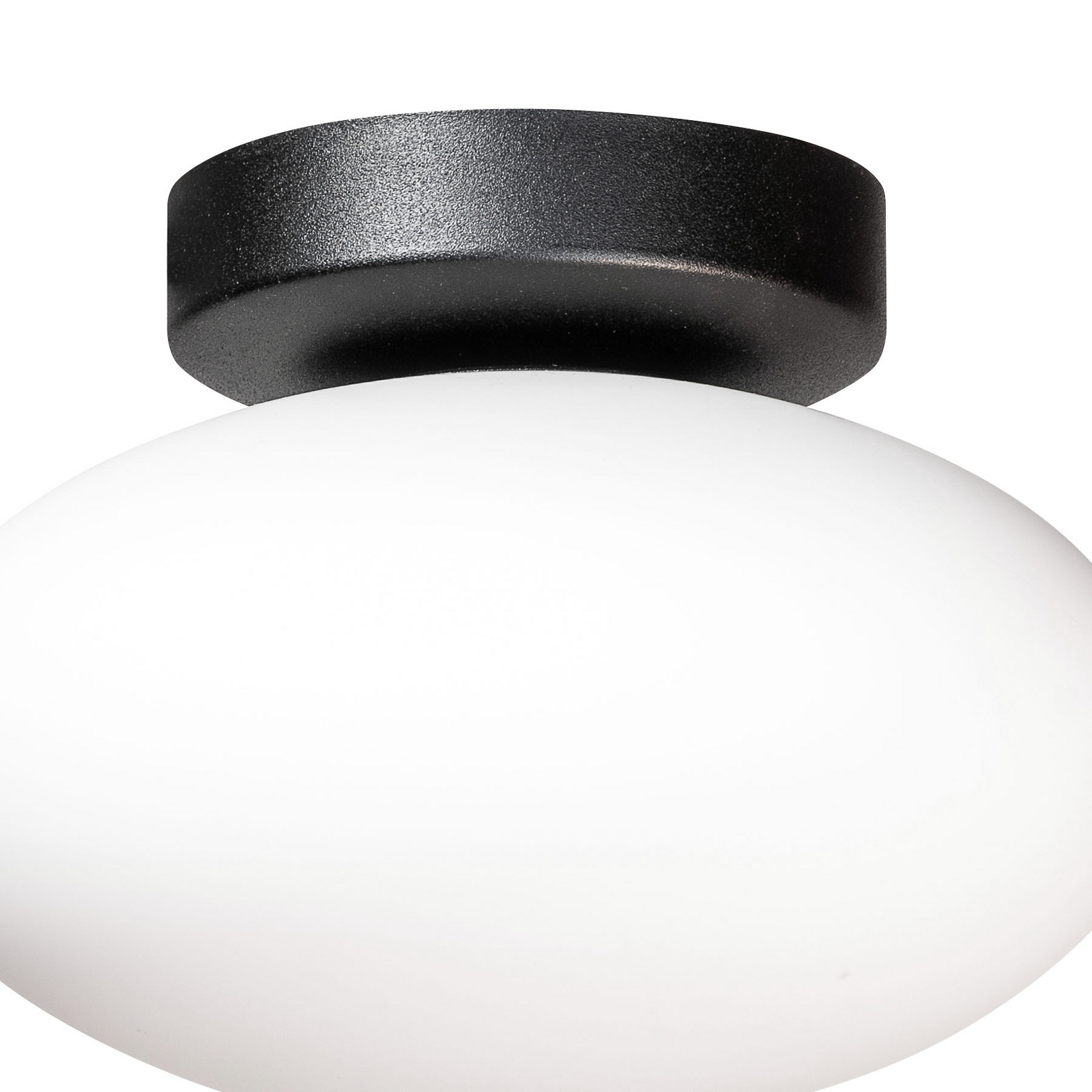 Stropní světlo Ufo, černé/bílé, Ø 18 cm, sklo, G9