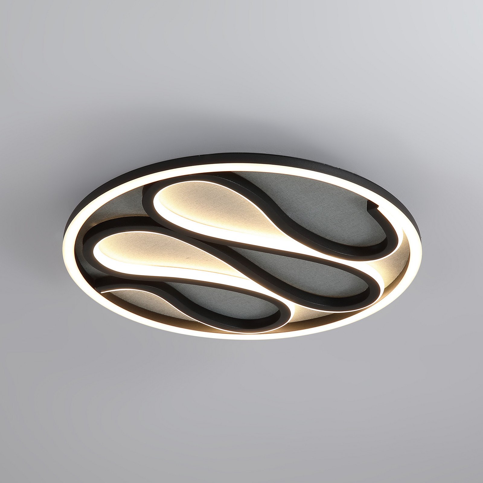 Searchlight Plafonieră LED Zendisc motiv picături Ø 39 cm negru - Camera de zi / sufragerie - Modern - negru mat alb - Metal