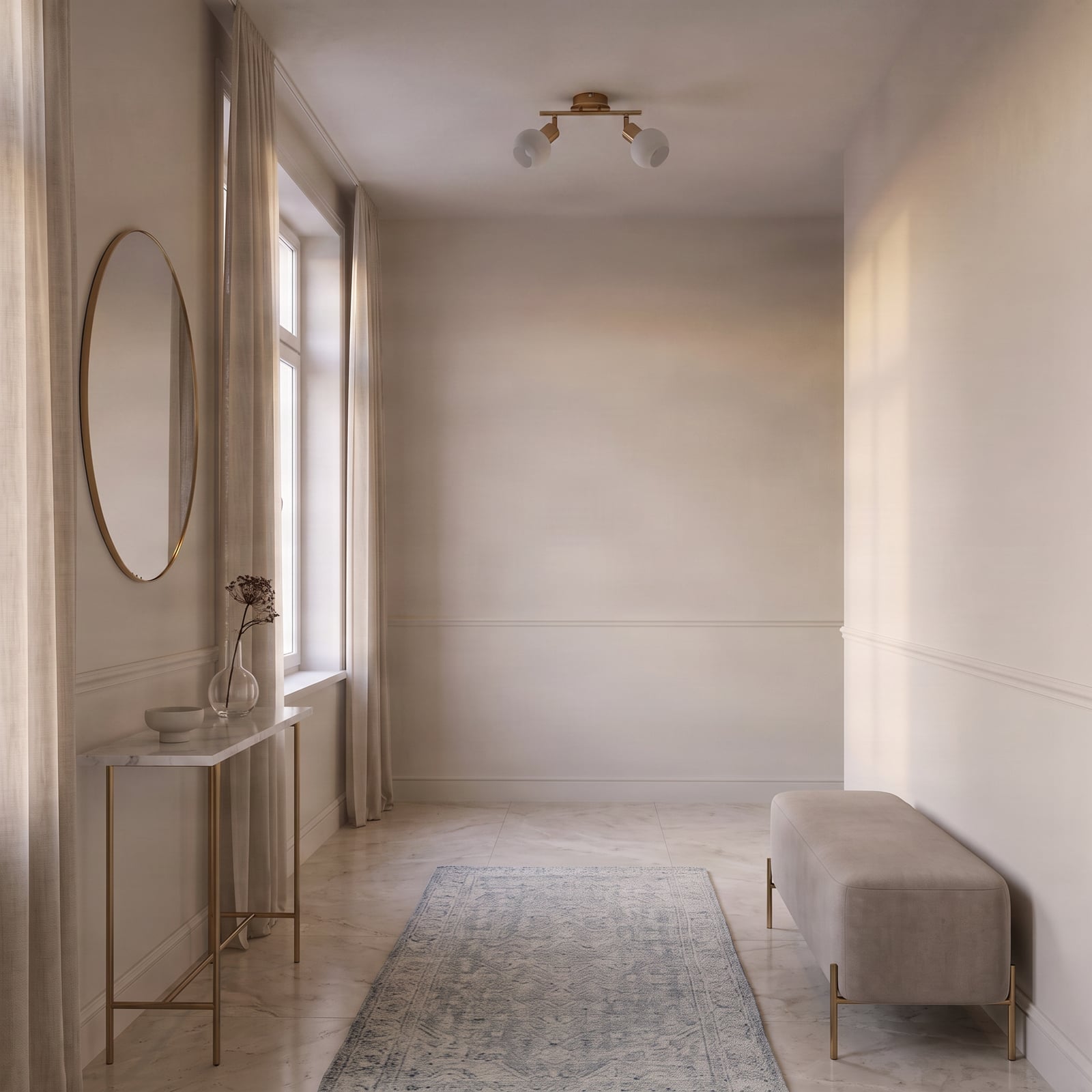 Elaina 2 Loftlampe Brass/Opal - Lindby