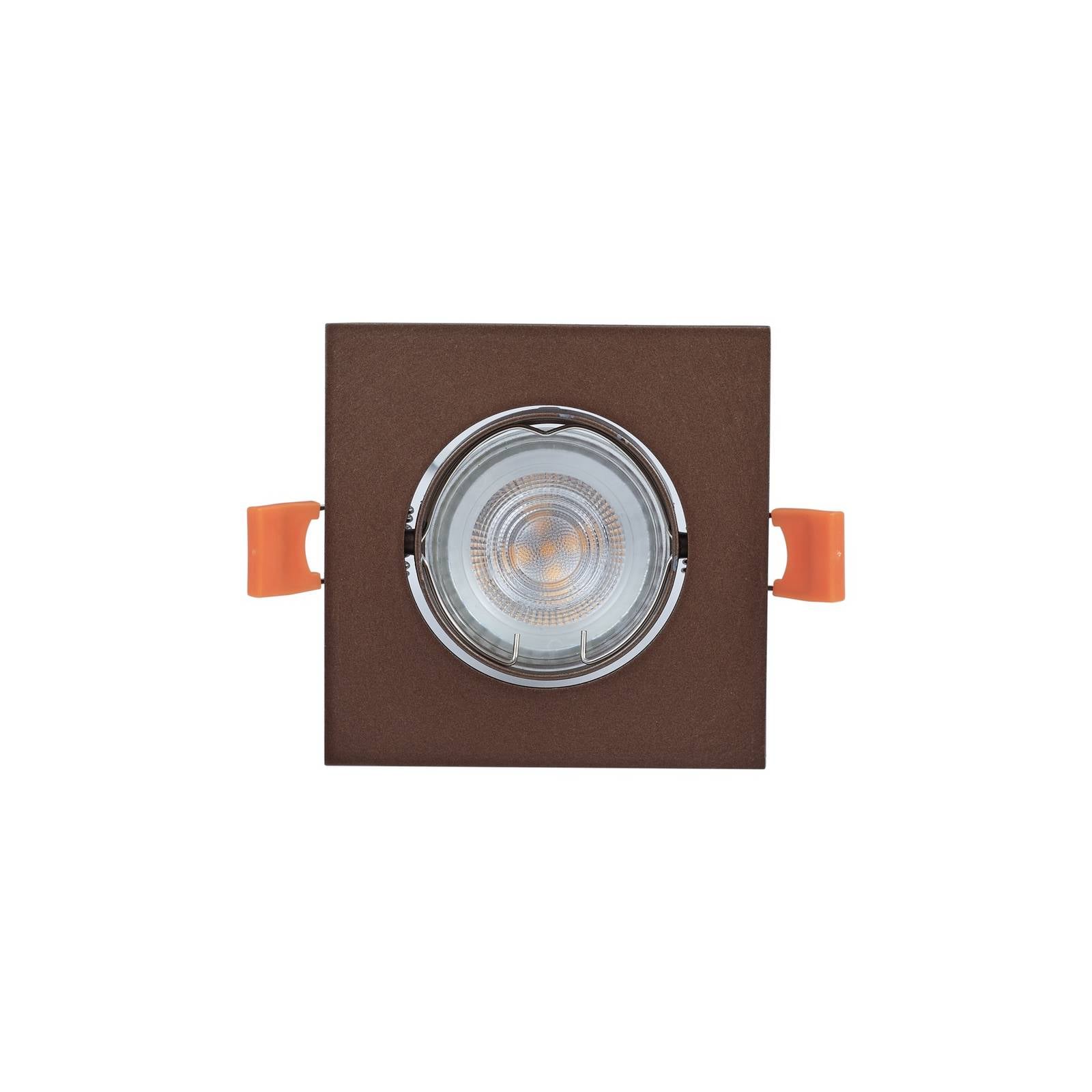 Prios Einbauleuchte Fibur, bronze matt, 9 cm, GU10