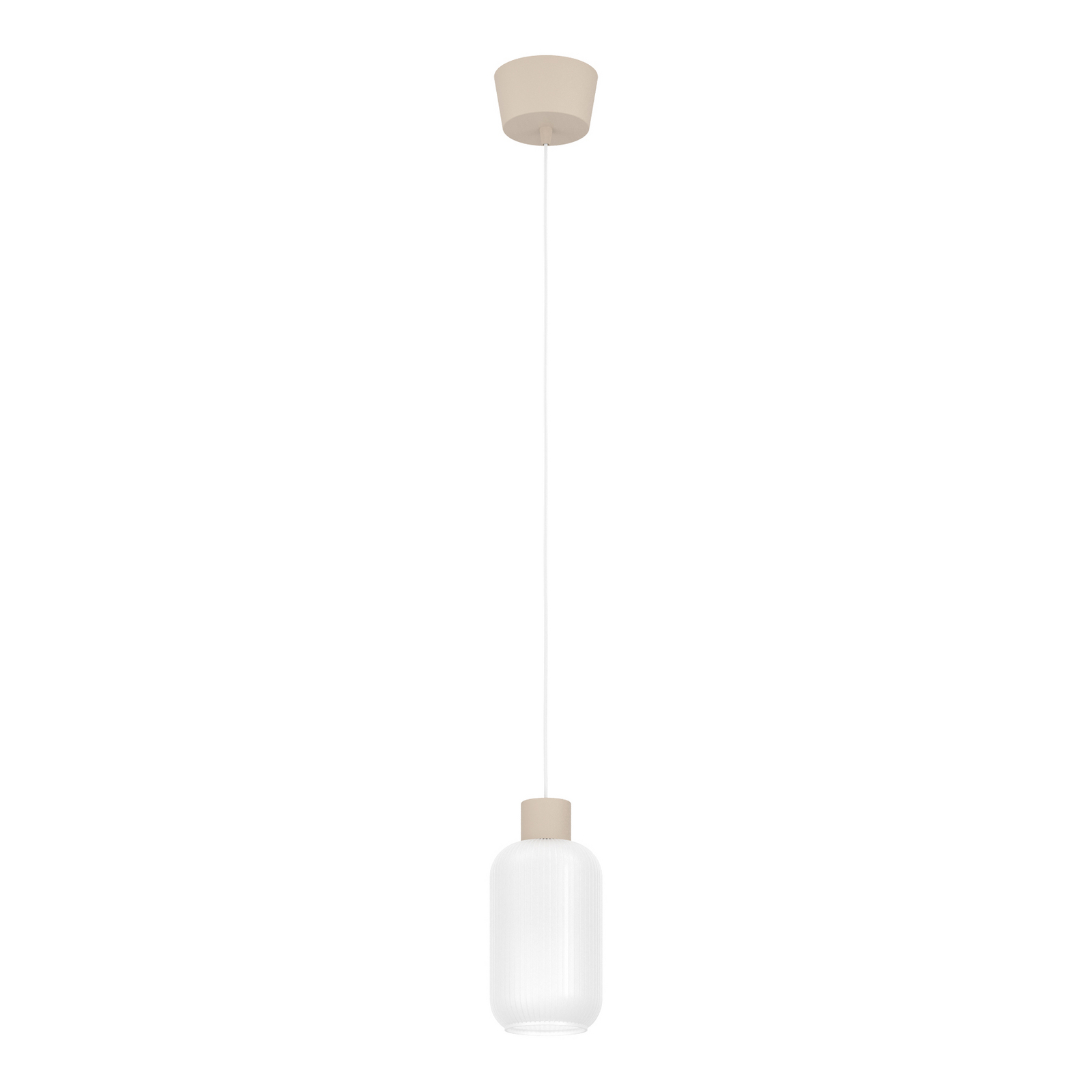 Suspension Dasmina, Ø 13 cm, blanc/sable, verre, E27
