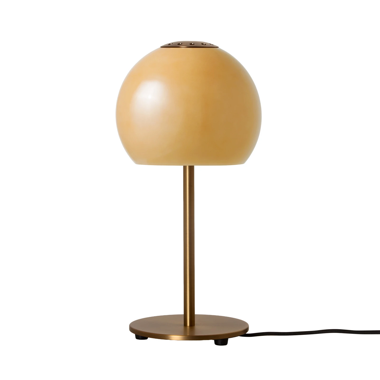 FRANDSEN Stolová lampa Ball Glass, jantárová, sklo, 37 cm, E14