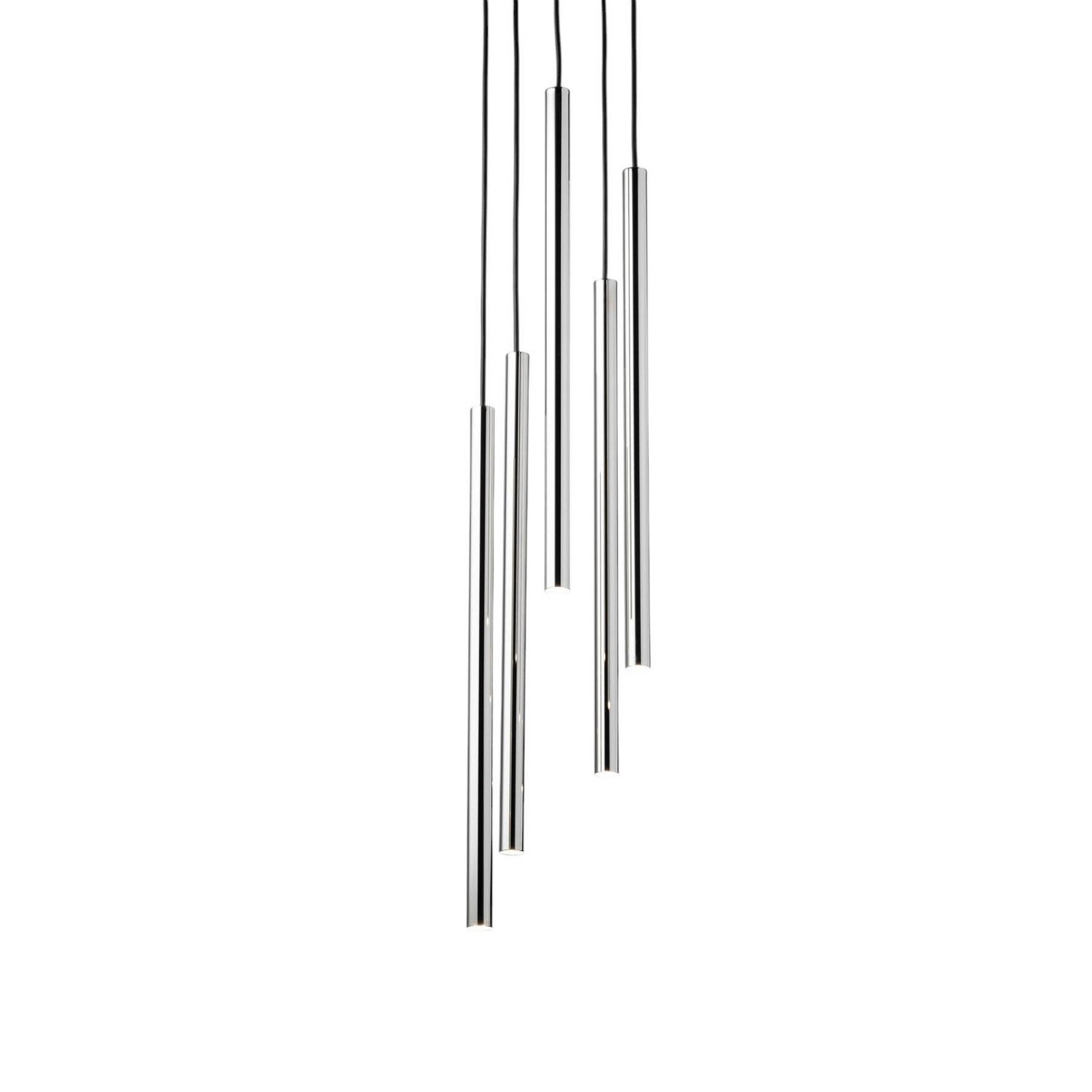 Suspension Sopel Lux, à 5 lampes, ronde, noir/argent, G9
