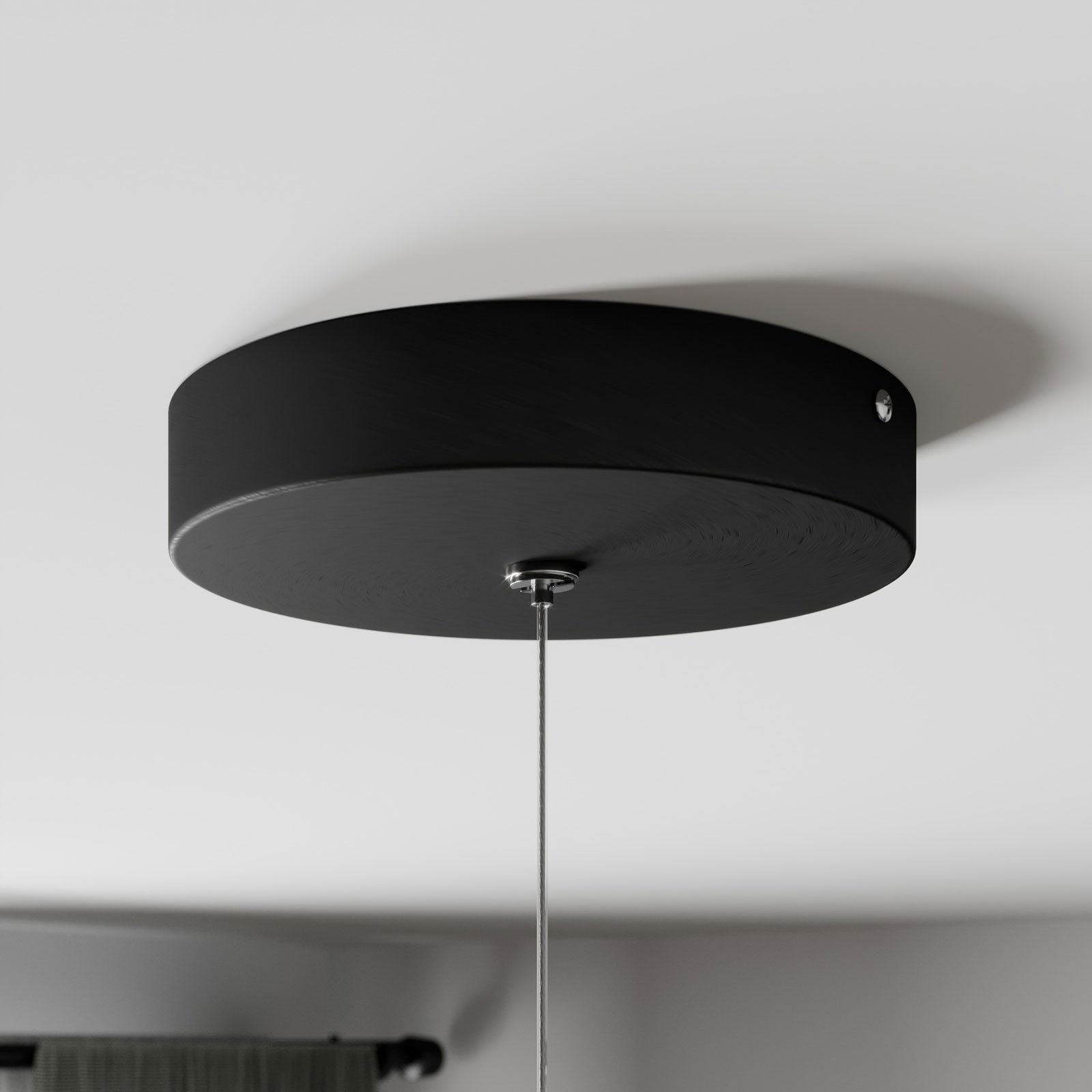 Quitani LED hanging light Gion, 1-bulb, aluminium/black