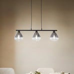 Hanglamp Lindby, zwart, glas, lengte 75 cm