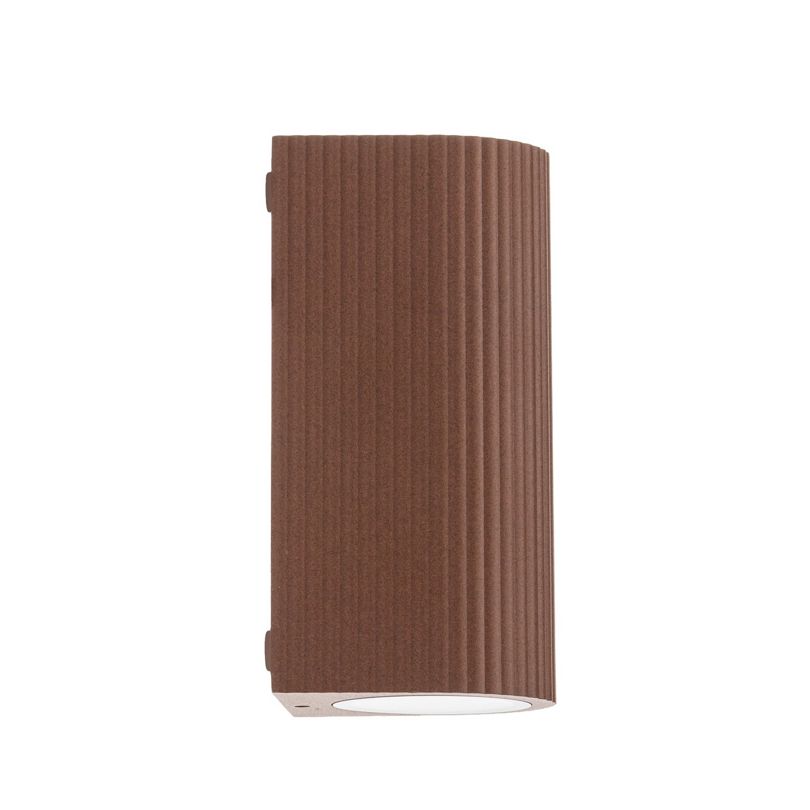 Lindby udendørs væglampe Aluvo, rust, 16 cm, IP65, riflet