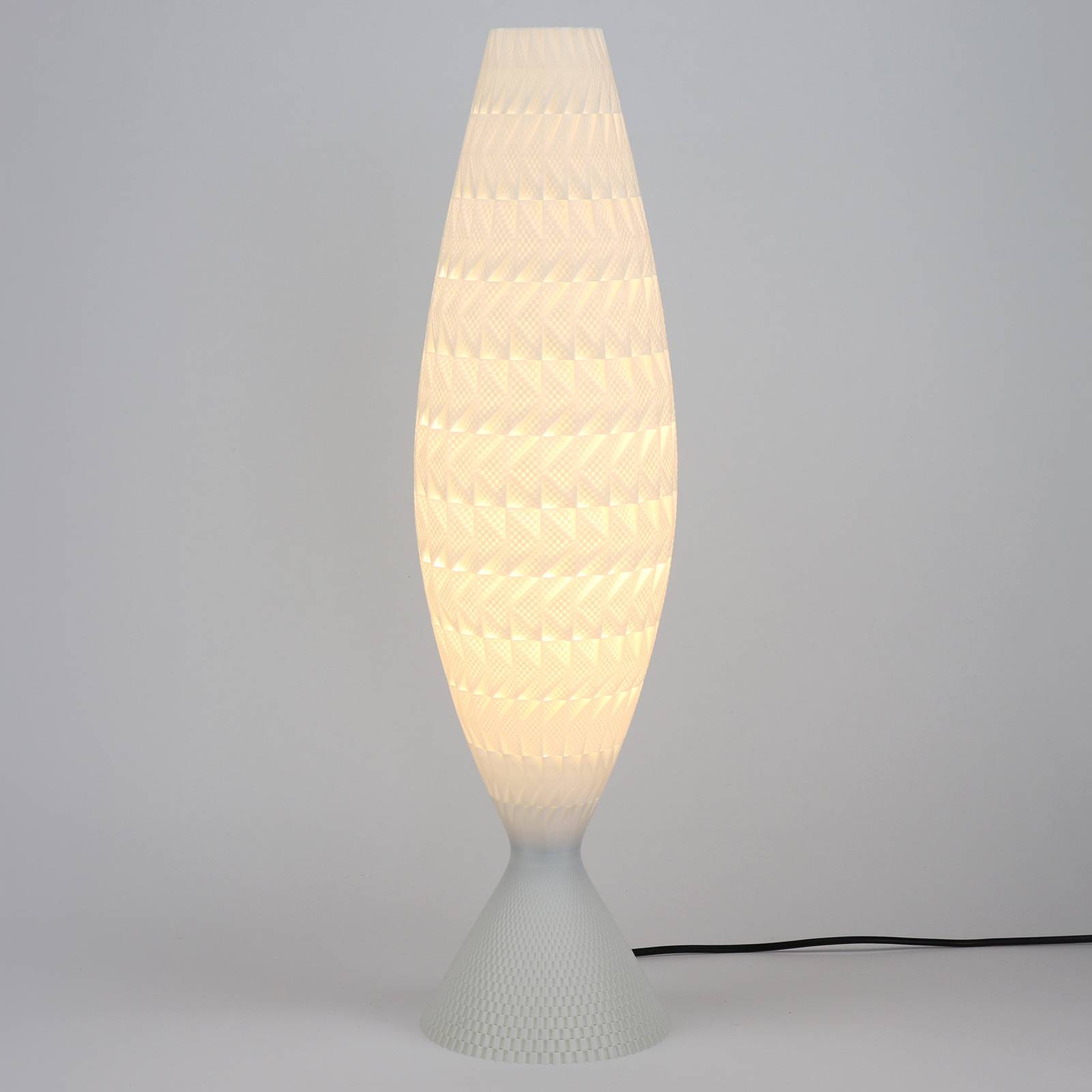 Lampa stołowa Fraktal wykonana z biomateriału, jedwab, 65 cm