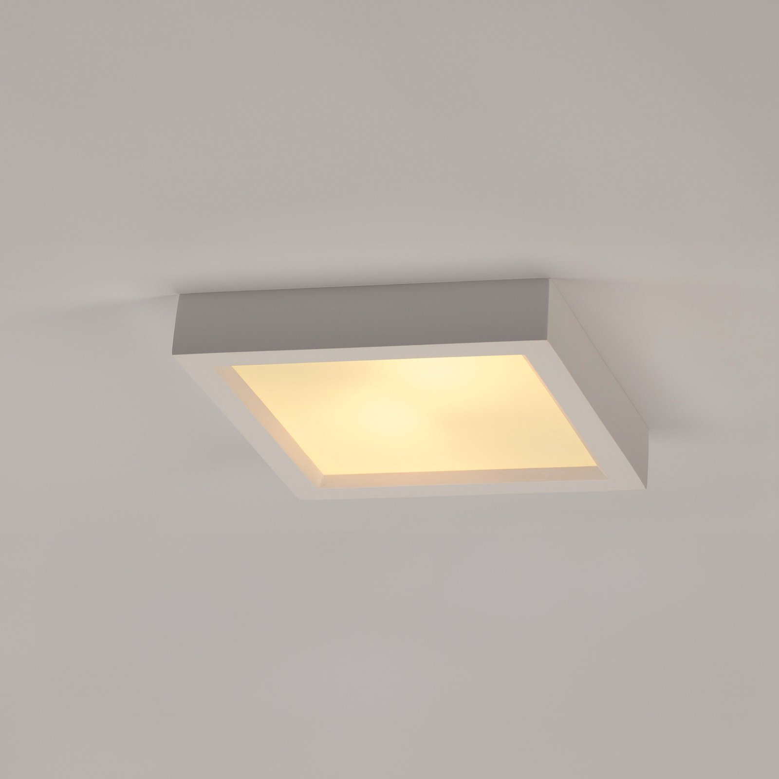 Lámpara de techo SLV Plastra 104, blanca, escayola, anchura 25 cm