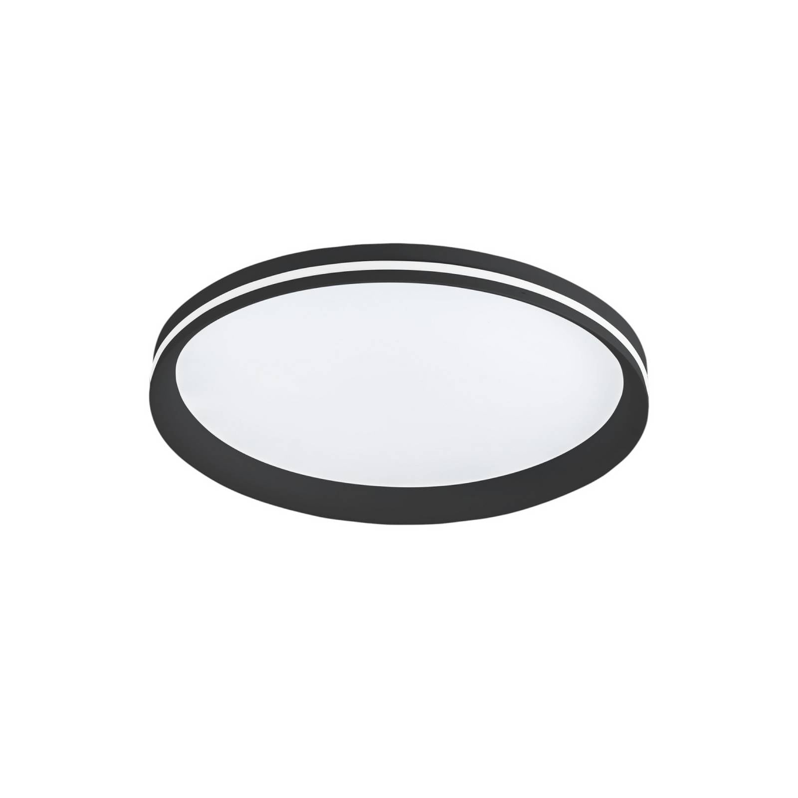 LED-Deckenlampe Isy, schwarz, Ø 45 cm, Metall, CCT, dimmbar