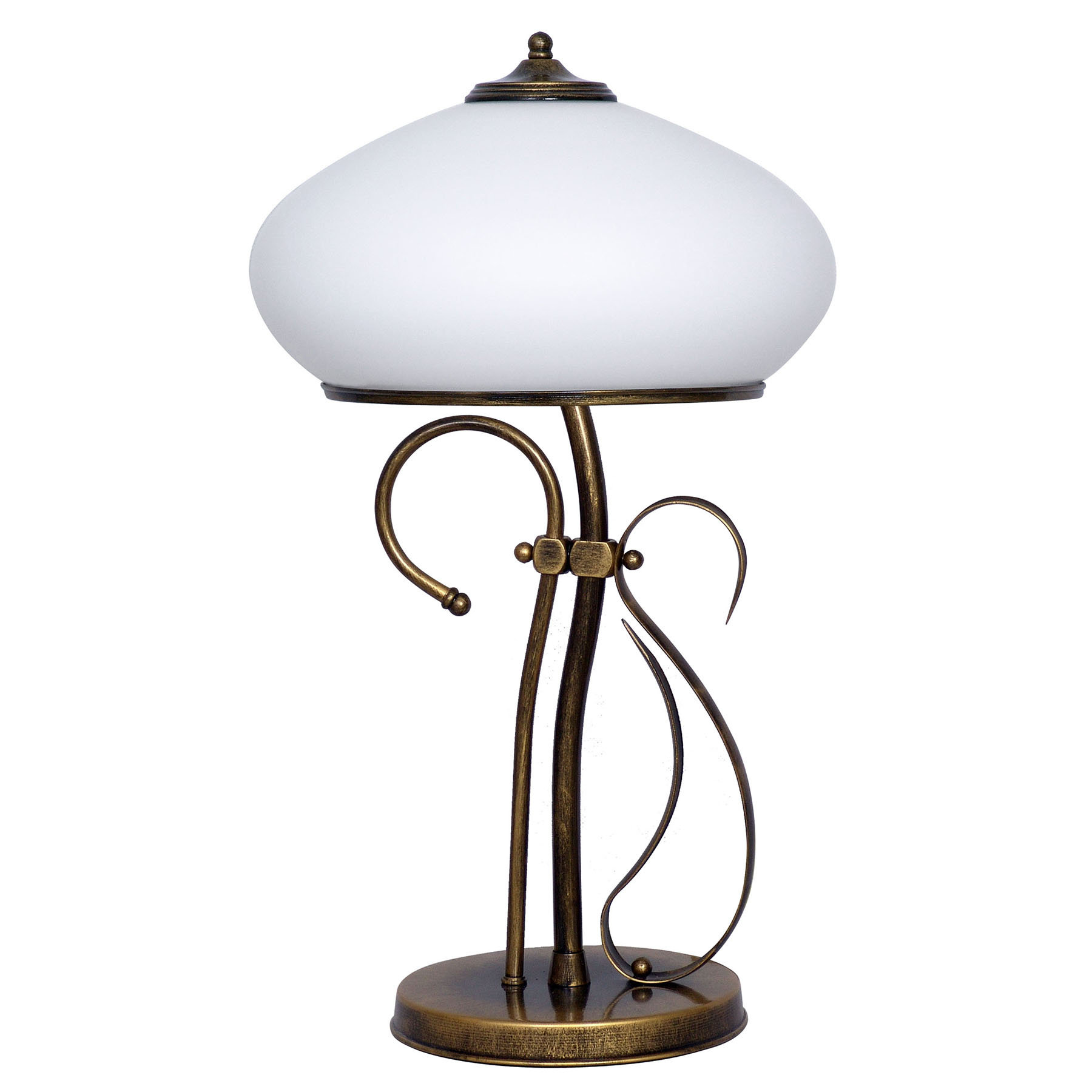 ALDEX 493 table lamp, opal glass/antique gold 60 cm high, for Living / Dining Room, glass, metal, E14, 40 W, energy efficiency: A++, H: 60 cm