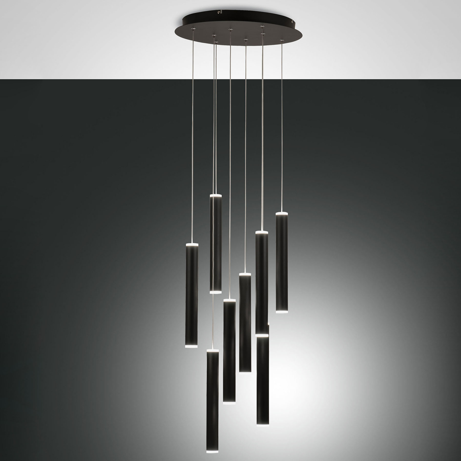 LED-hengelampe Prado, dimbar, svart