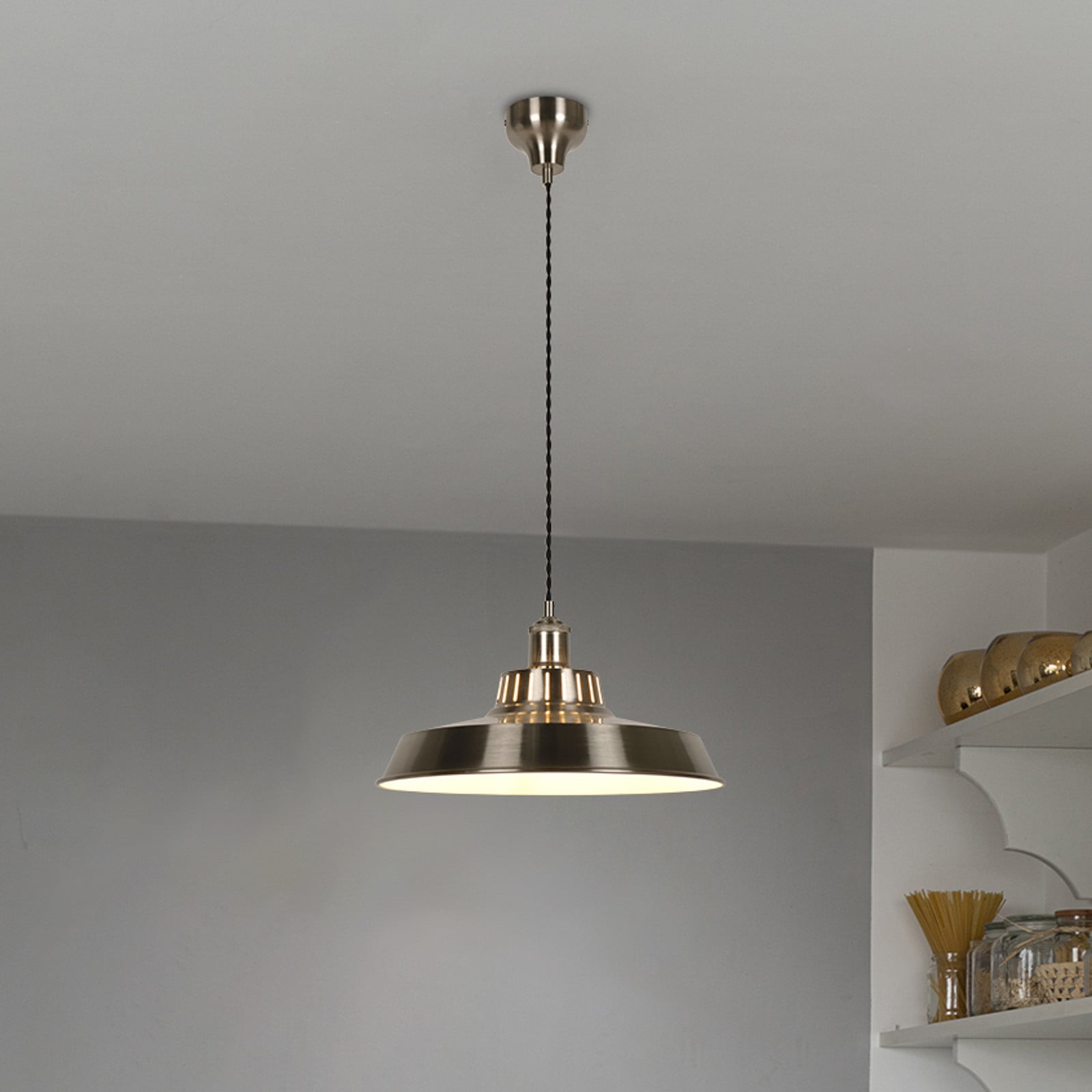 COREP Lampă suspendată Thelma culoare aluminiu Ø 38 cm metal - Camera de zi / sufragerie - aluminiu periat