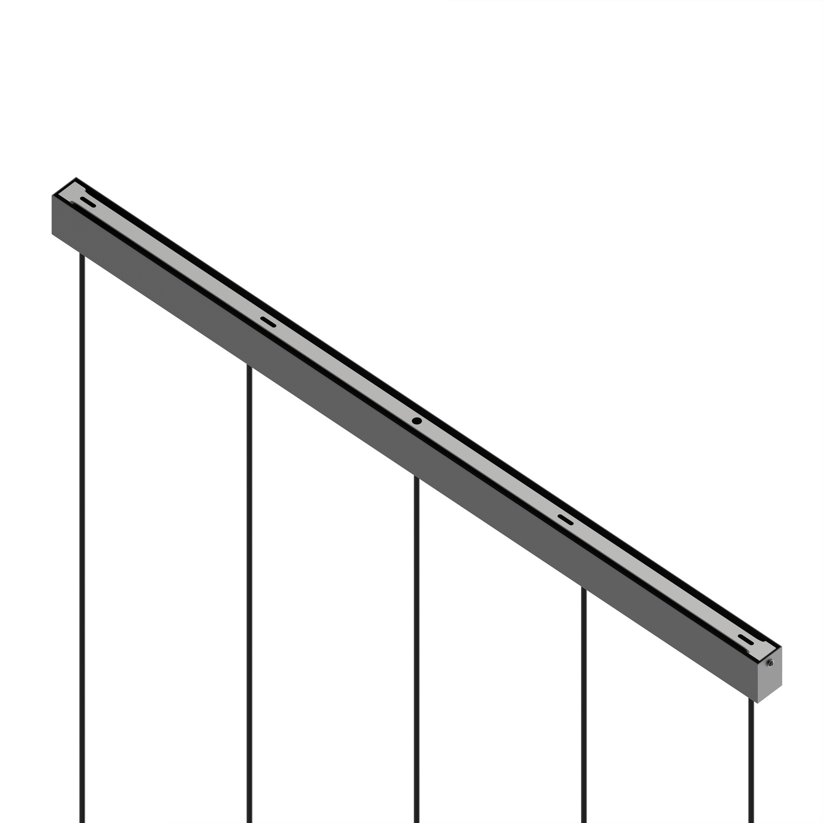 Lucande candeeiro suspenso Narion, linear, preto, 5 luzes