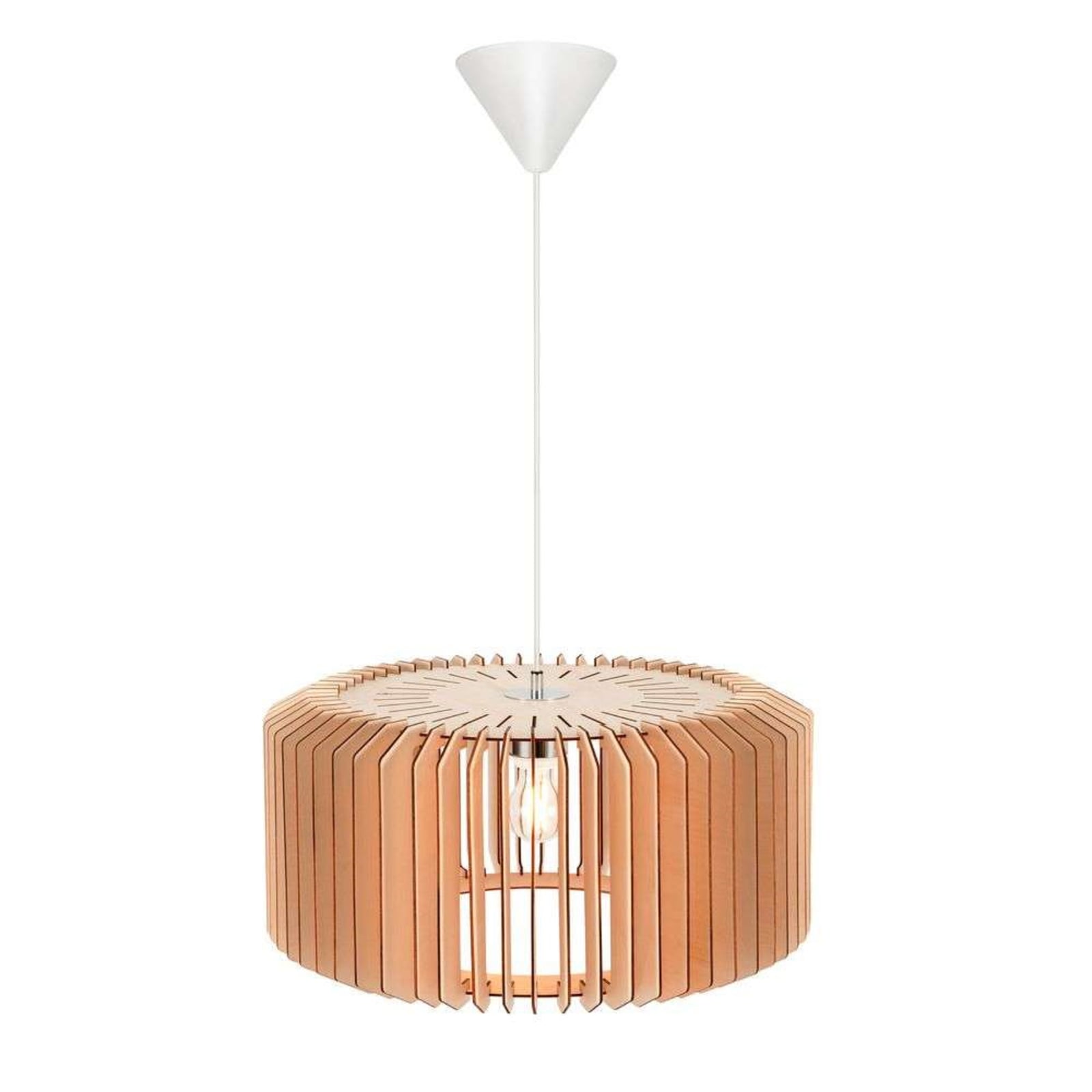 Asti 50 pendant light, wooden slats, height 25cm