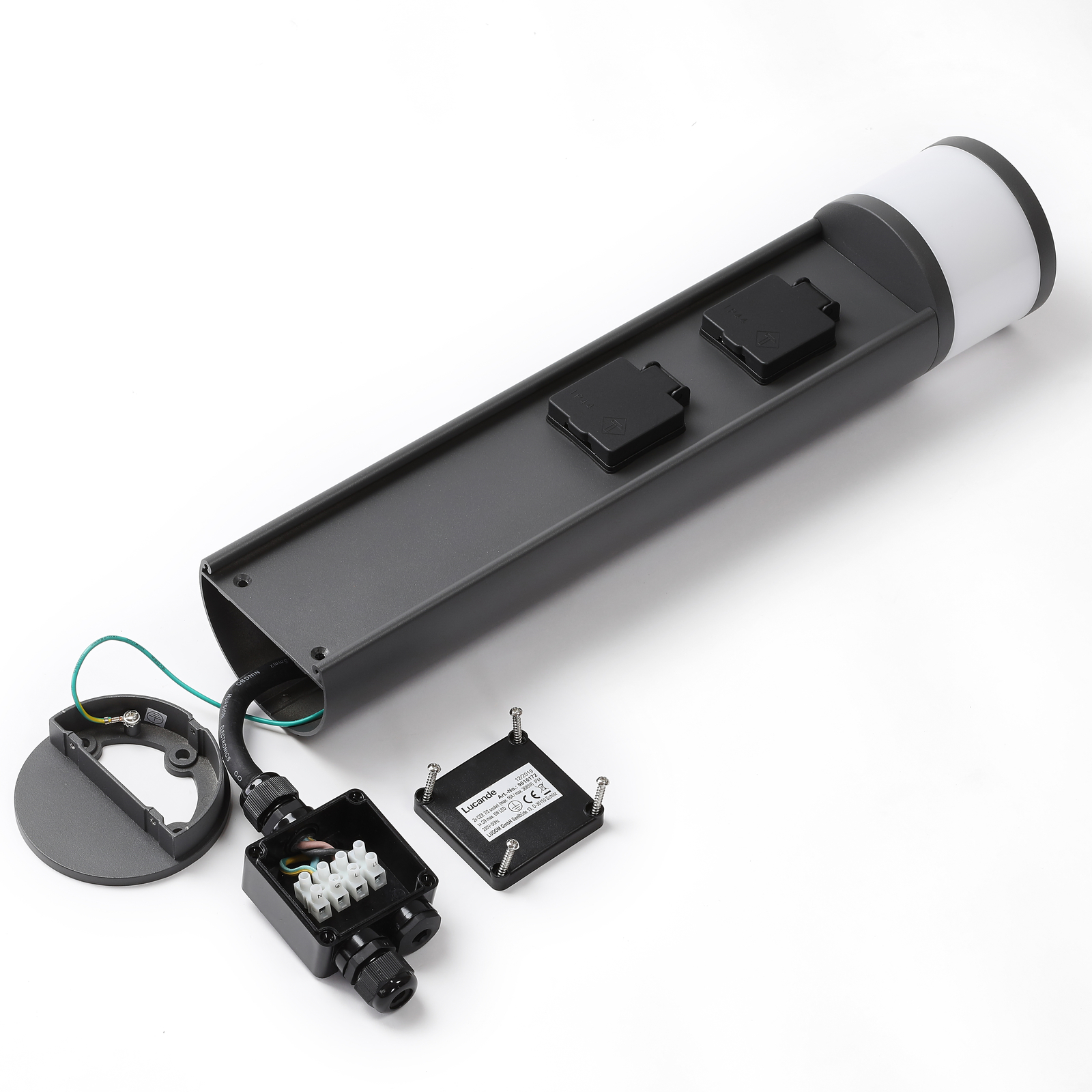 Corban Buiten Tuinlamp w/2 Power Strip Graphite - Lucande