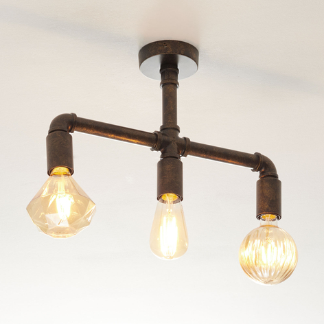 Leonas LED plafondlamp, industriële stijl, 3-lamps