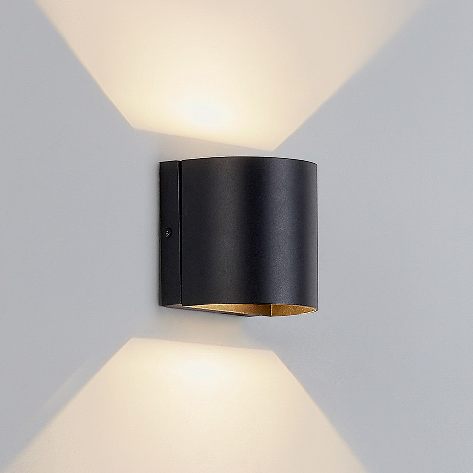 Lindby Gladis LED Utomhus Vägglampa, svart från Lindby