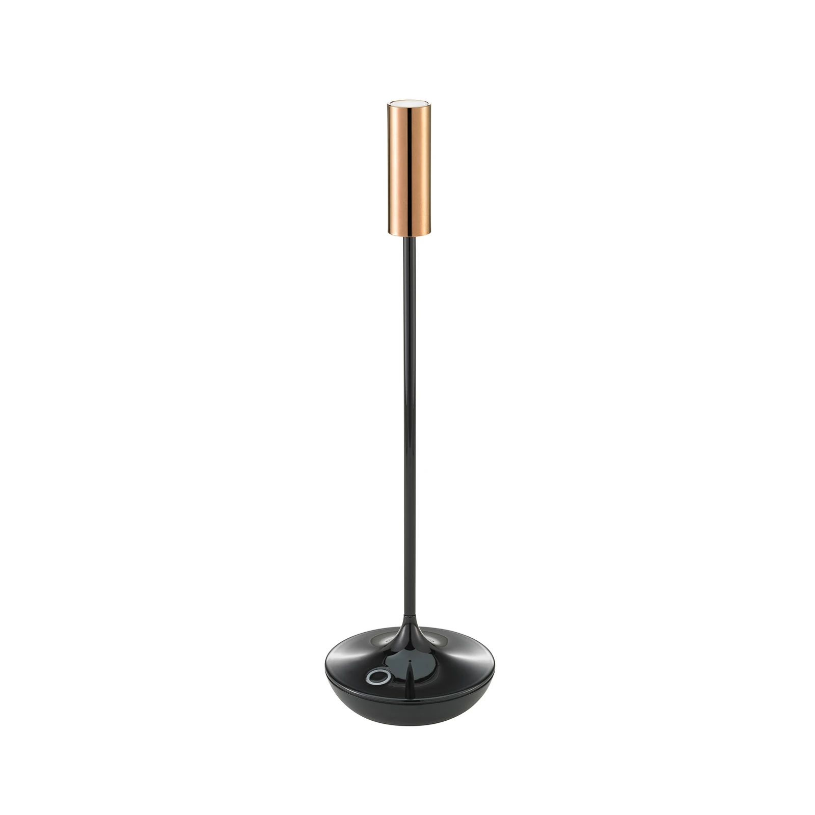 Lampe de table LED rechargeable Nucandle, noir/cuivre, IP54, intensité variable