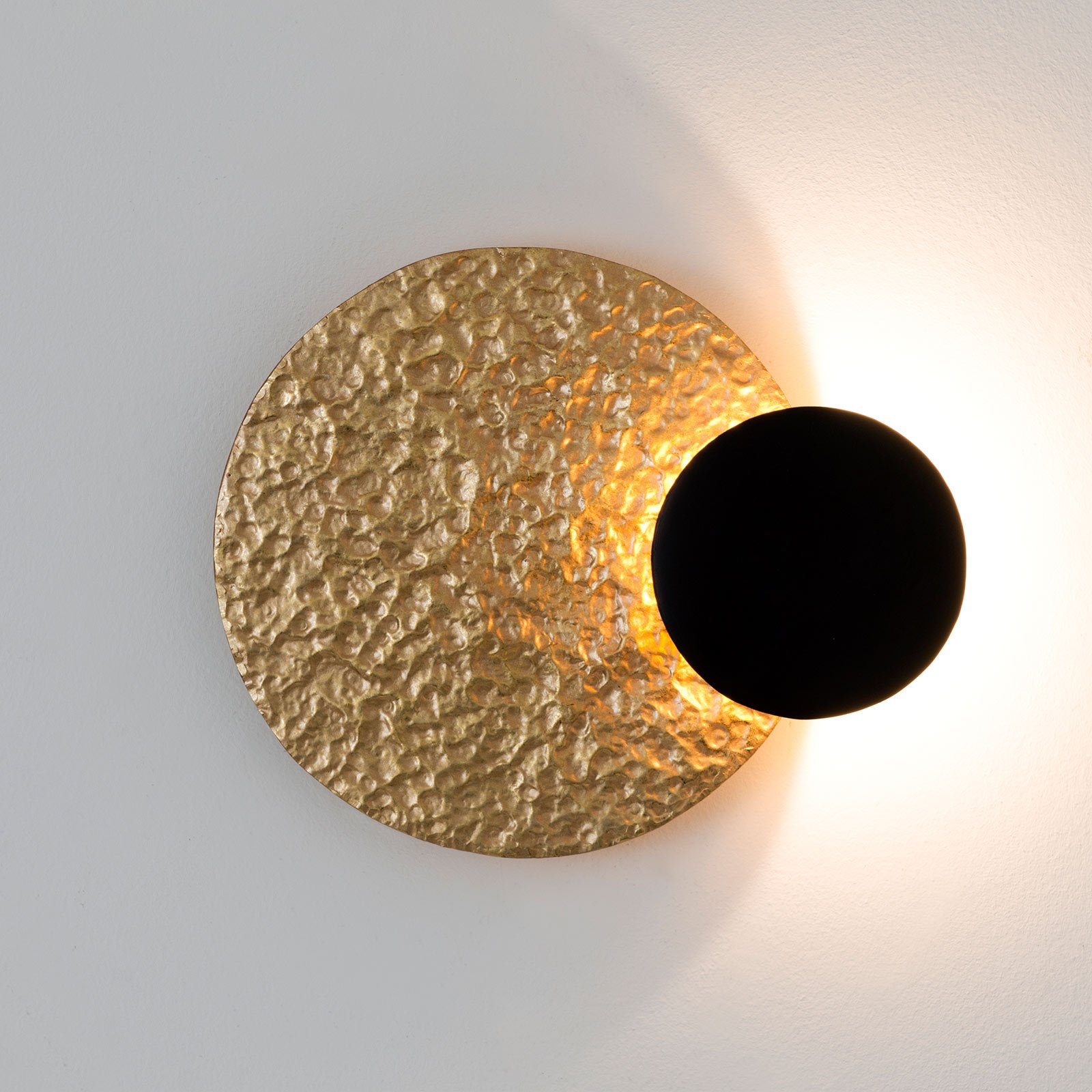LED-vägglampa infinity i guld, Ø 20 cm