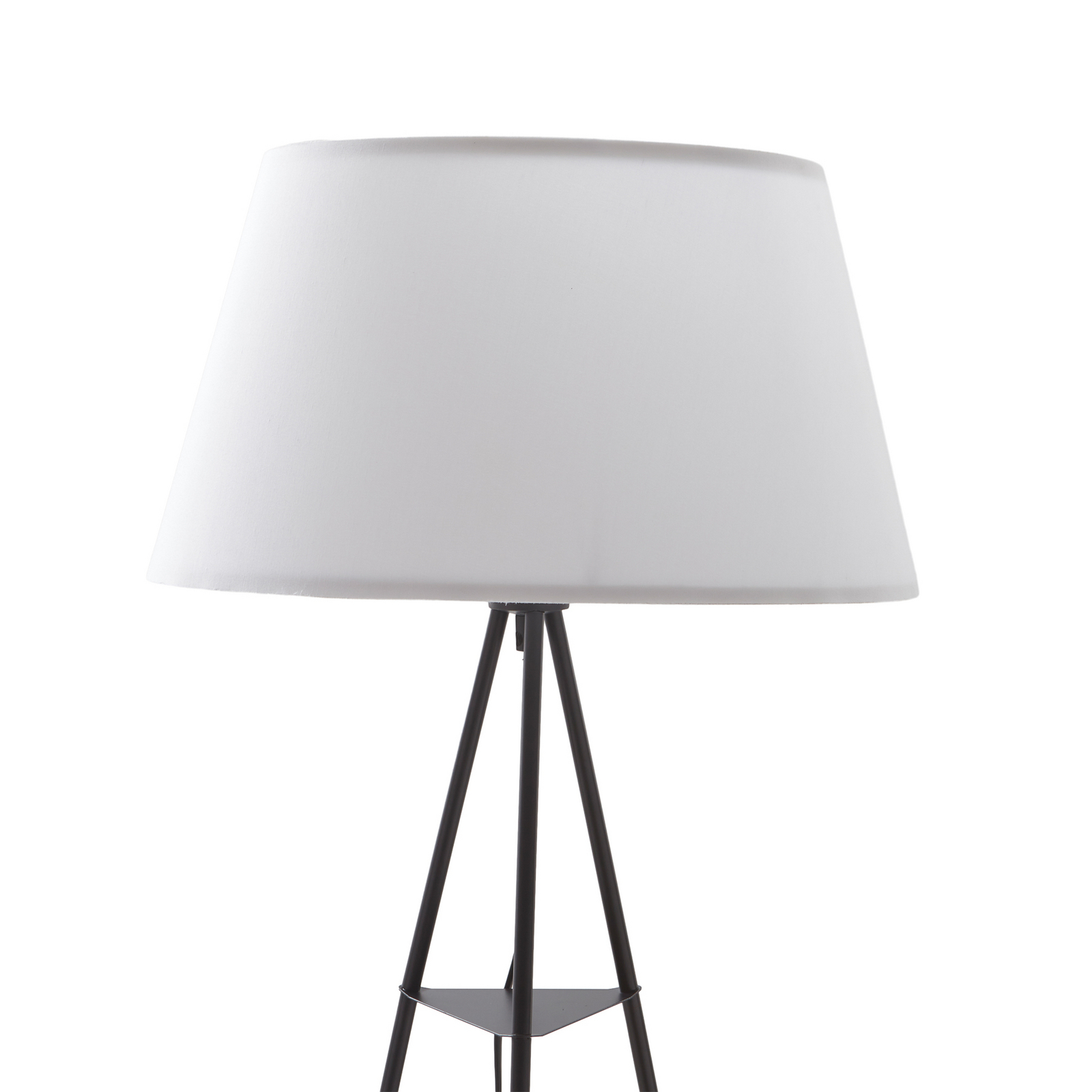 Vloerlamp Moby Black met stoffen kap