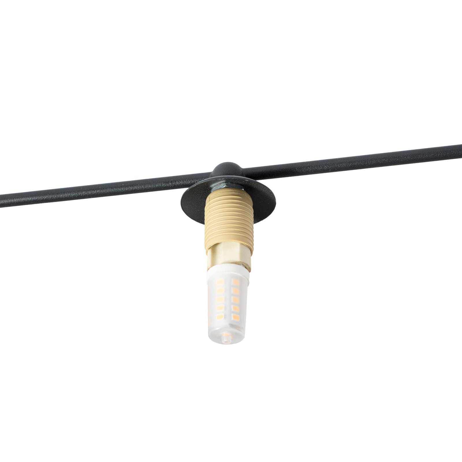 Lindby Valisa plafondlamp, zwart, 5-lamps