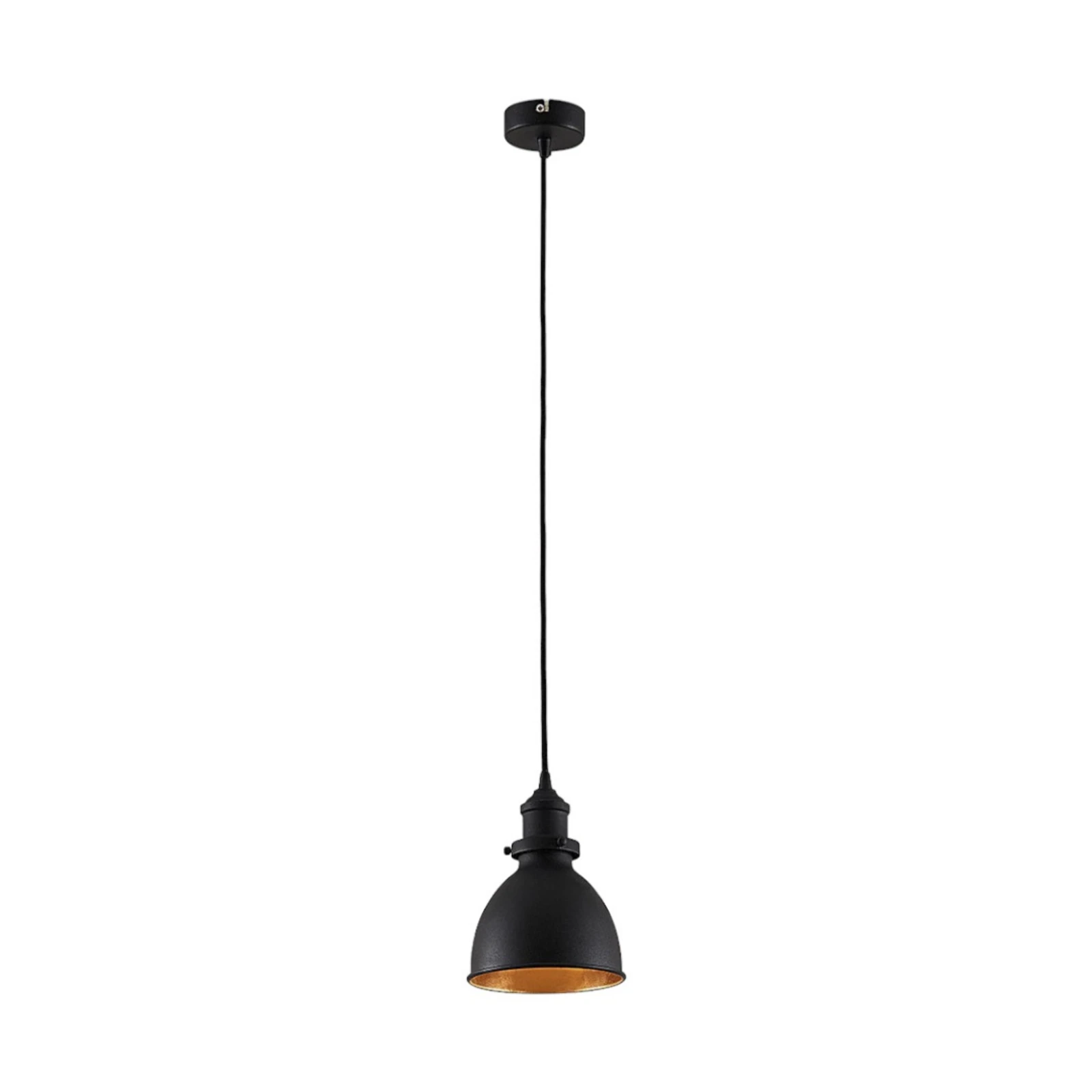 Lindby lampă suspendată Jasminka, negru / auriu, metal, 1 bec.