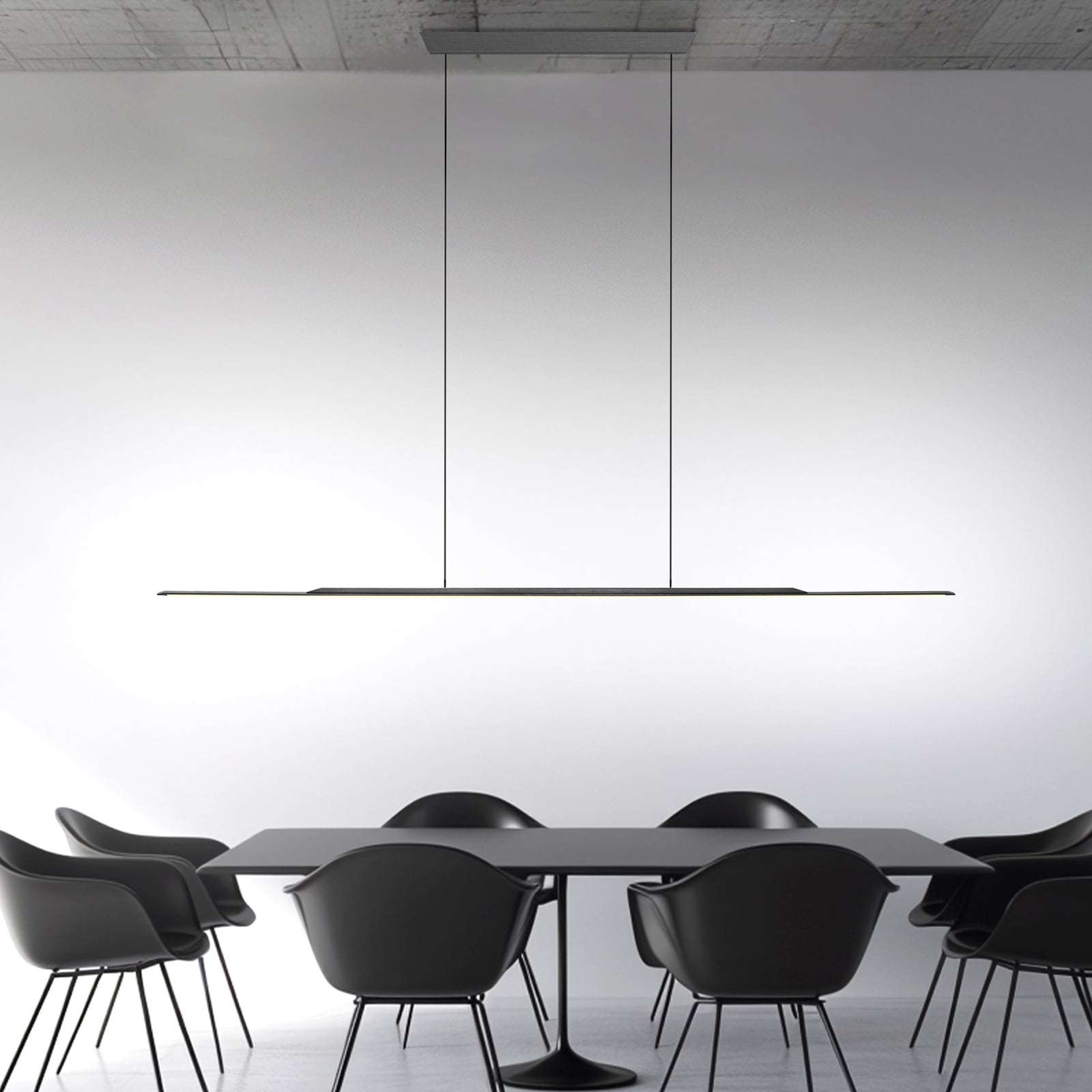Surface LED-Hängelampe, grau, 160cm, Alu, 3.000 K - PURE