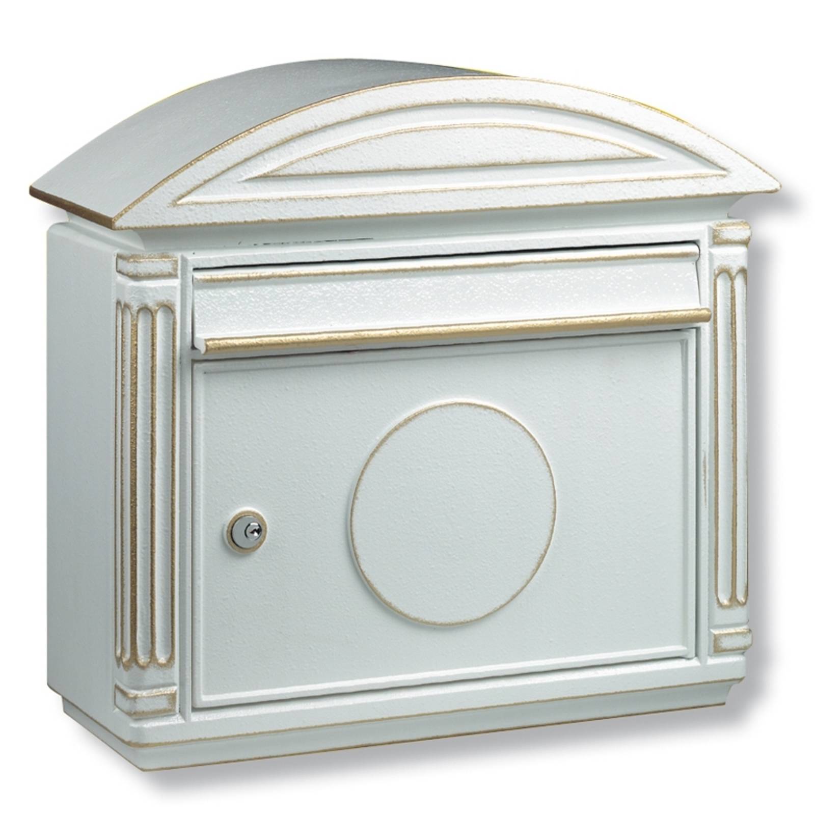 Die-cast aluminium letter box Venezia, white