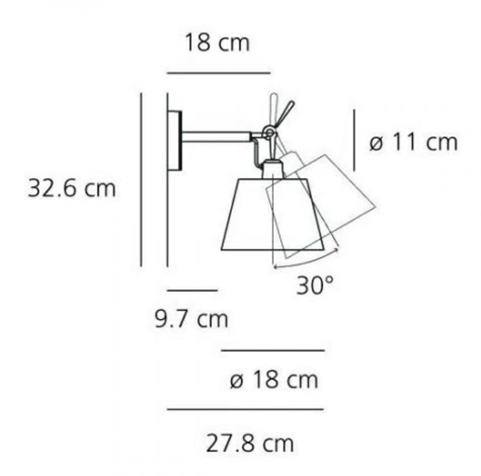 Tolomeo Parete Diffusore Wandleuchte Ø18 Pergament - Artemide
