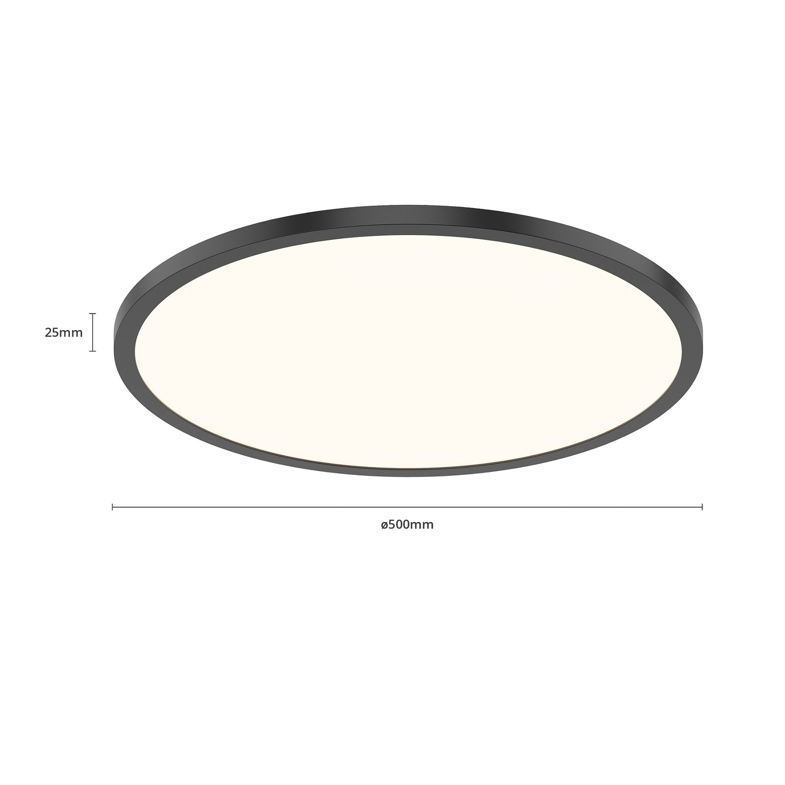 LED-Deckenlampe Tuco CCT, dimmbar, schwarz Ø 50 cm